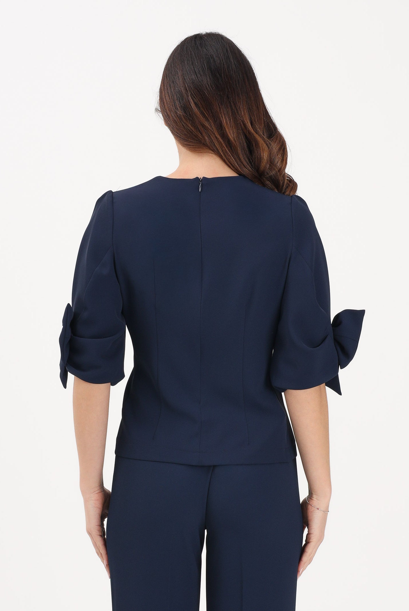 VICOLO Blusa blu da donna con fiocco applicato TAB0245 A89 VICOLO