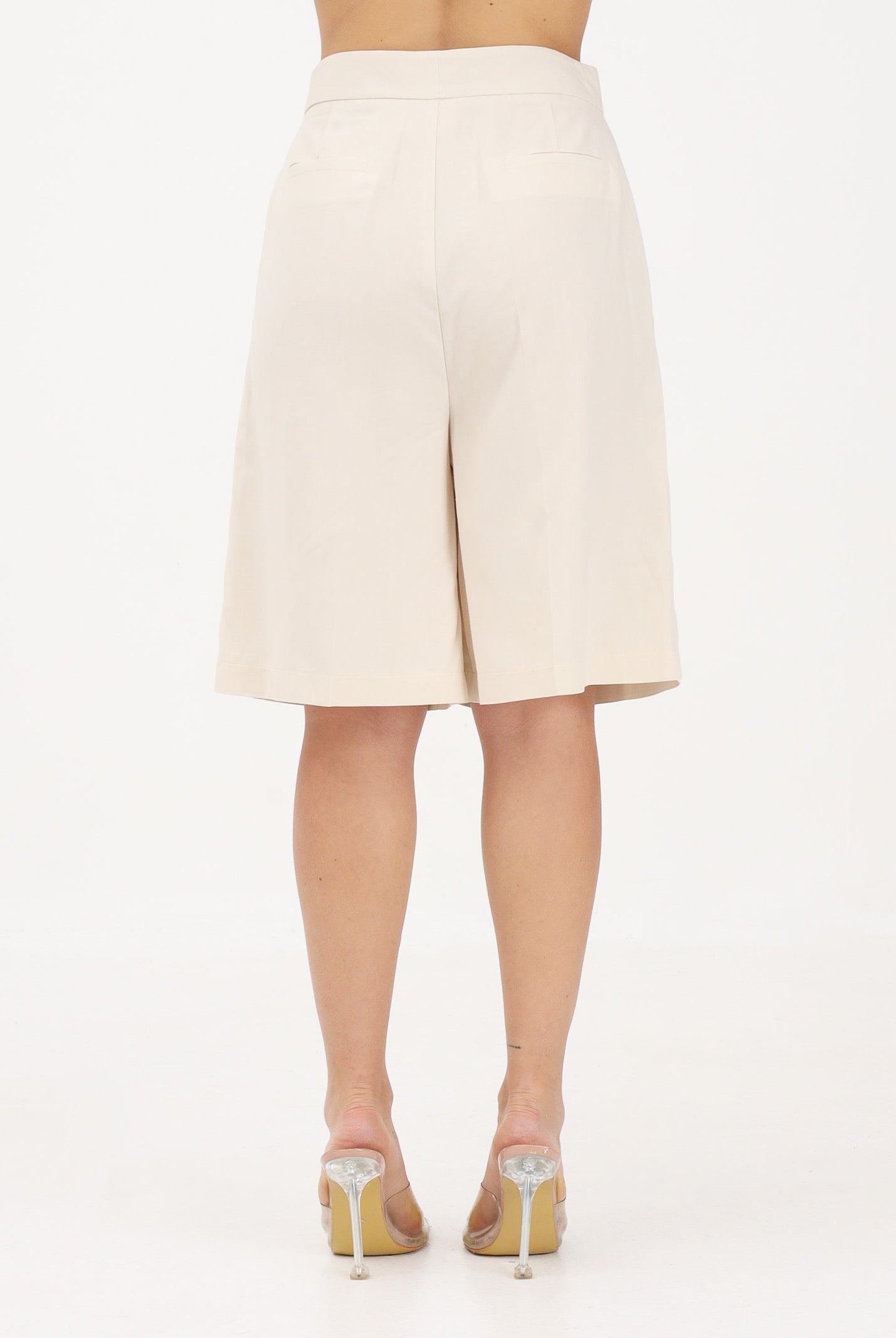 VICOLO Shorts in viscosa e lino Burro beige, donna. TAB1656 BU VICOLO