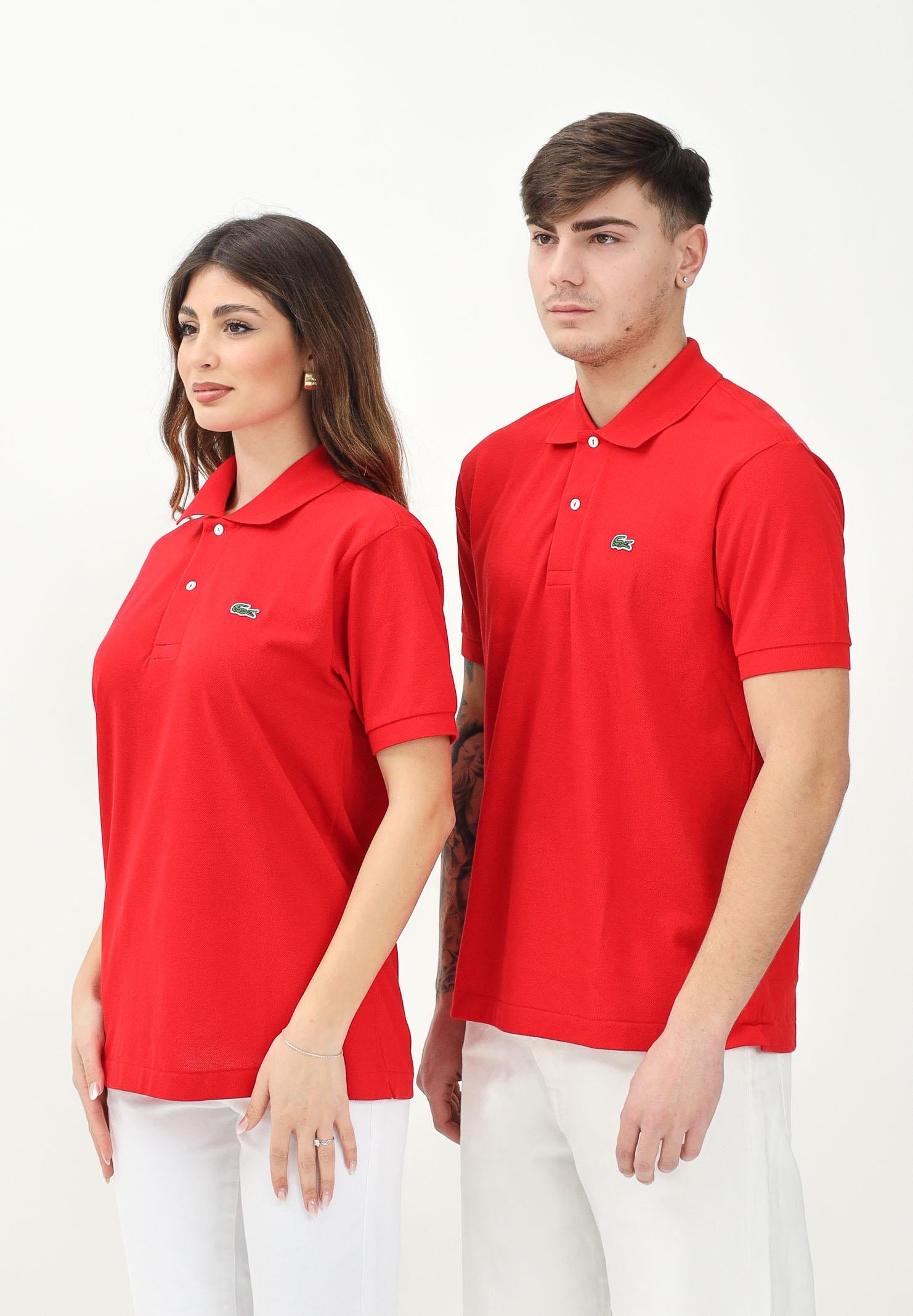 LACOSTE Polo rossa per uomo e donna con patch logo coccodirllo 1212 240 LACOSTE