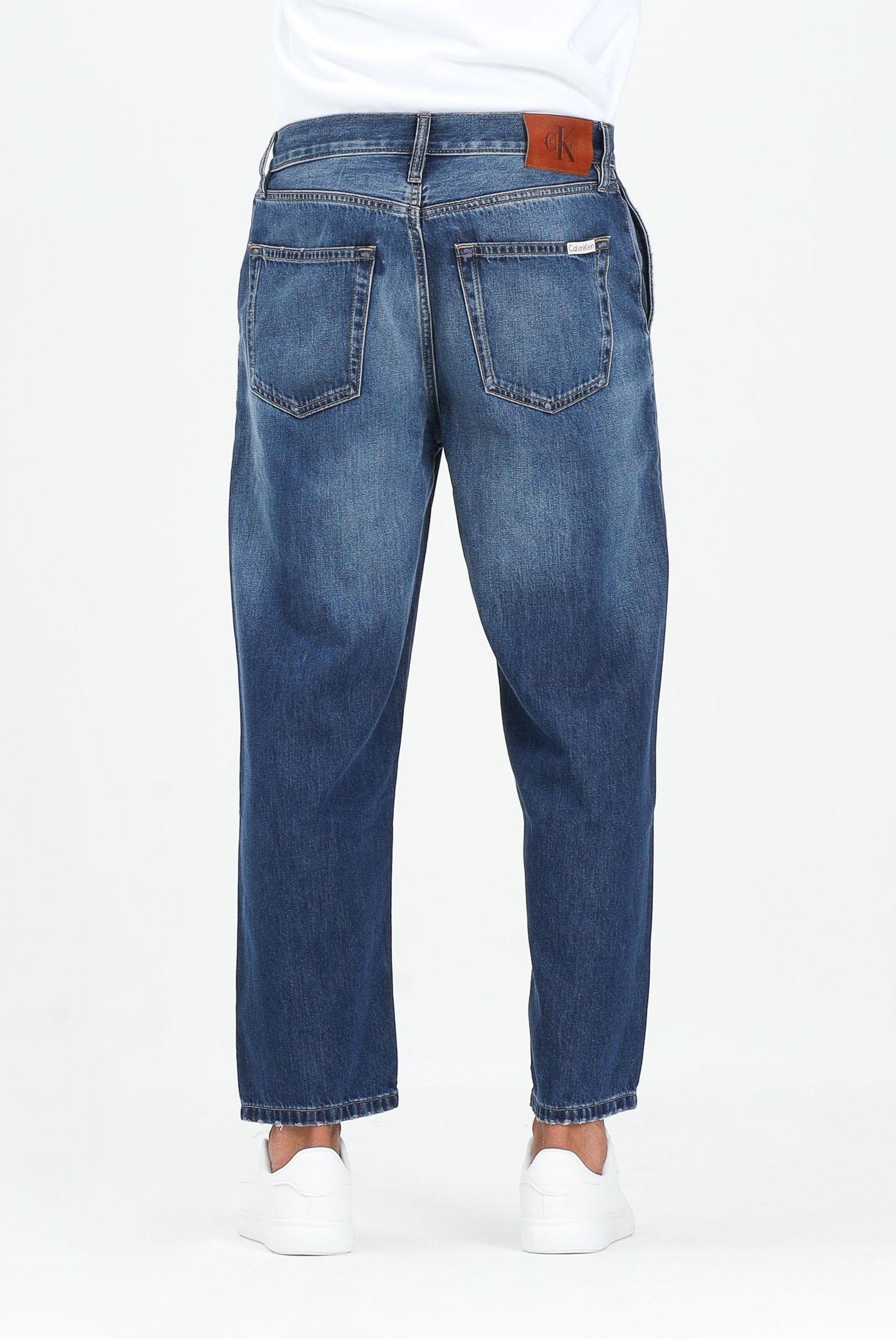 CALVIN KLEIN JEANS Jeans 90's Tapered Cropped in denim blu da uomo LV04RC740GX87  CALVIN KLEIN JEANS