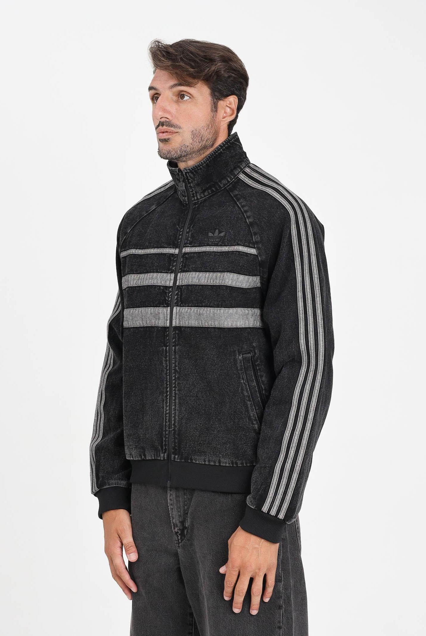 ADIDAS ORIGINALS Giubbotto Adidas Adicolor First in denim nero da uomo JW5883 ADIDAS ORIGINALS