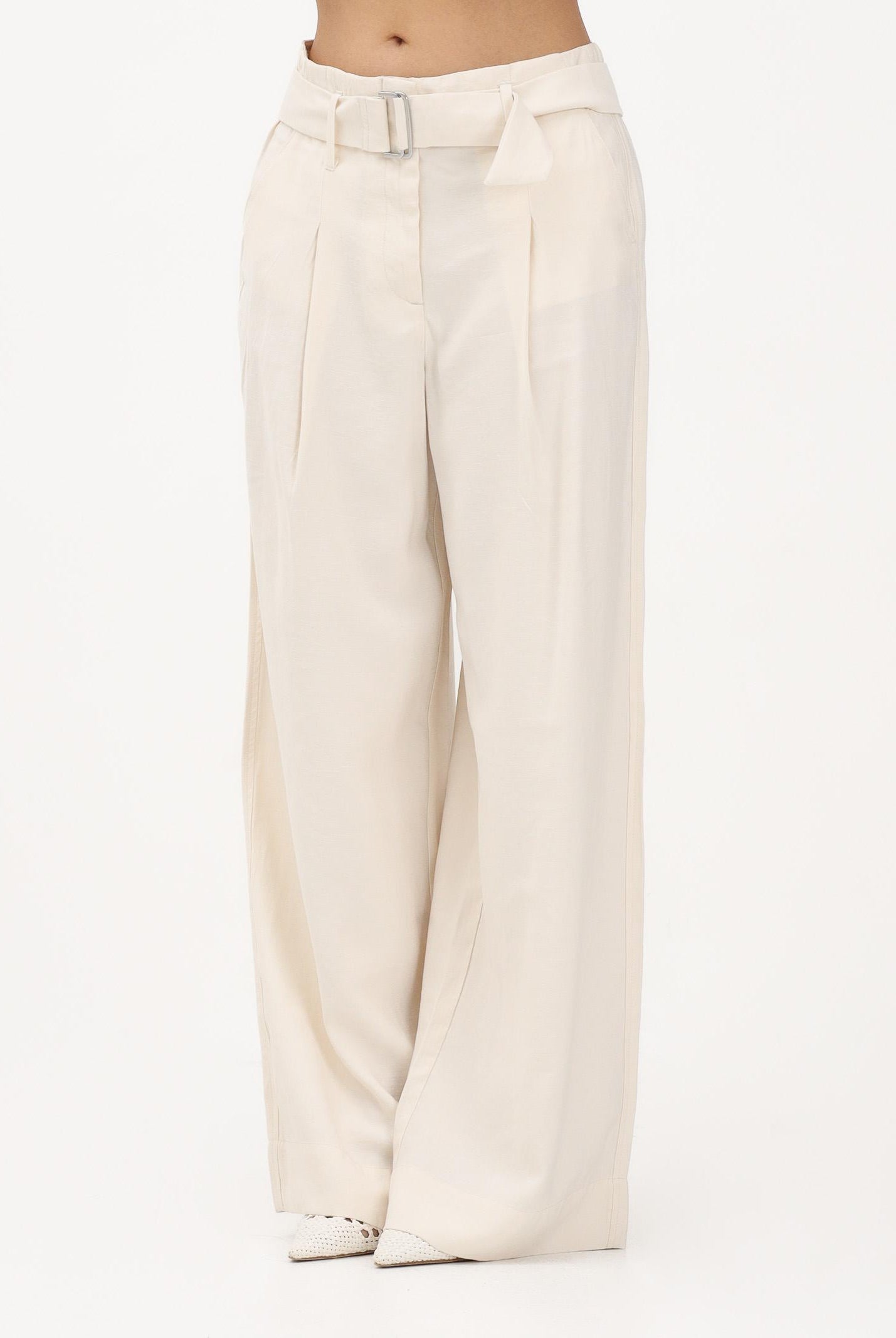 ONLY Pantalone panna da donna con cintura 15367390 CLDA ONLY