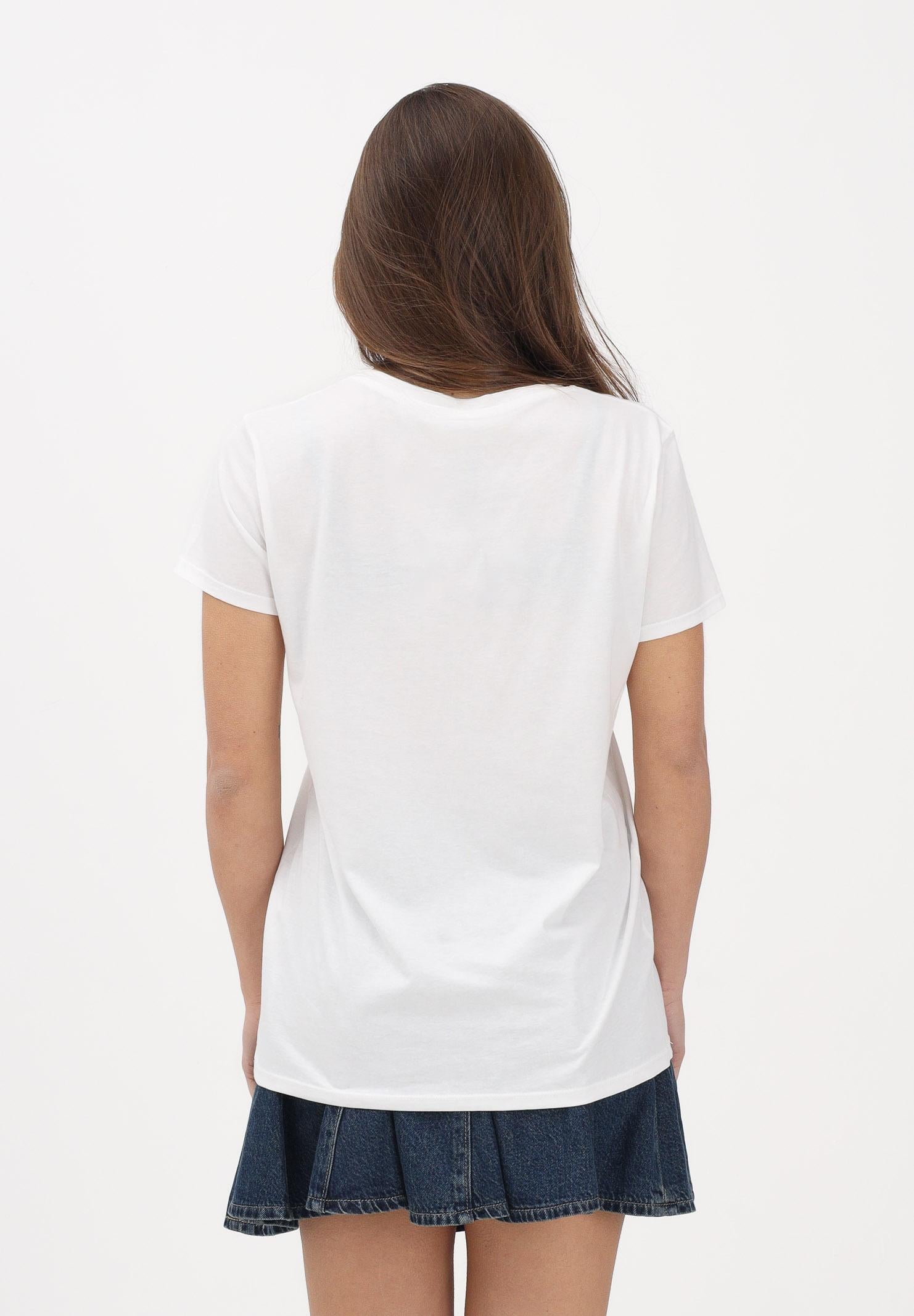 VICOLO T-shirt a manica corta bianca da donna con stampa fiocchi RAB0522 02 VICOLO