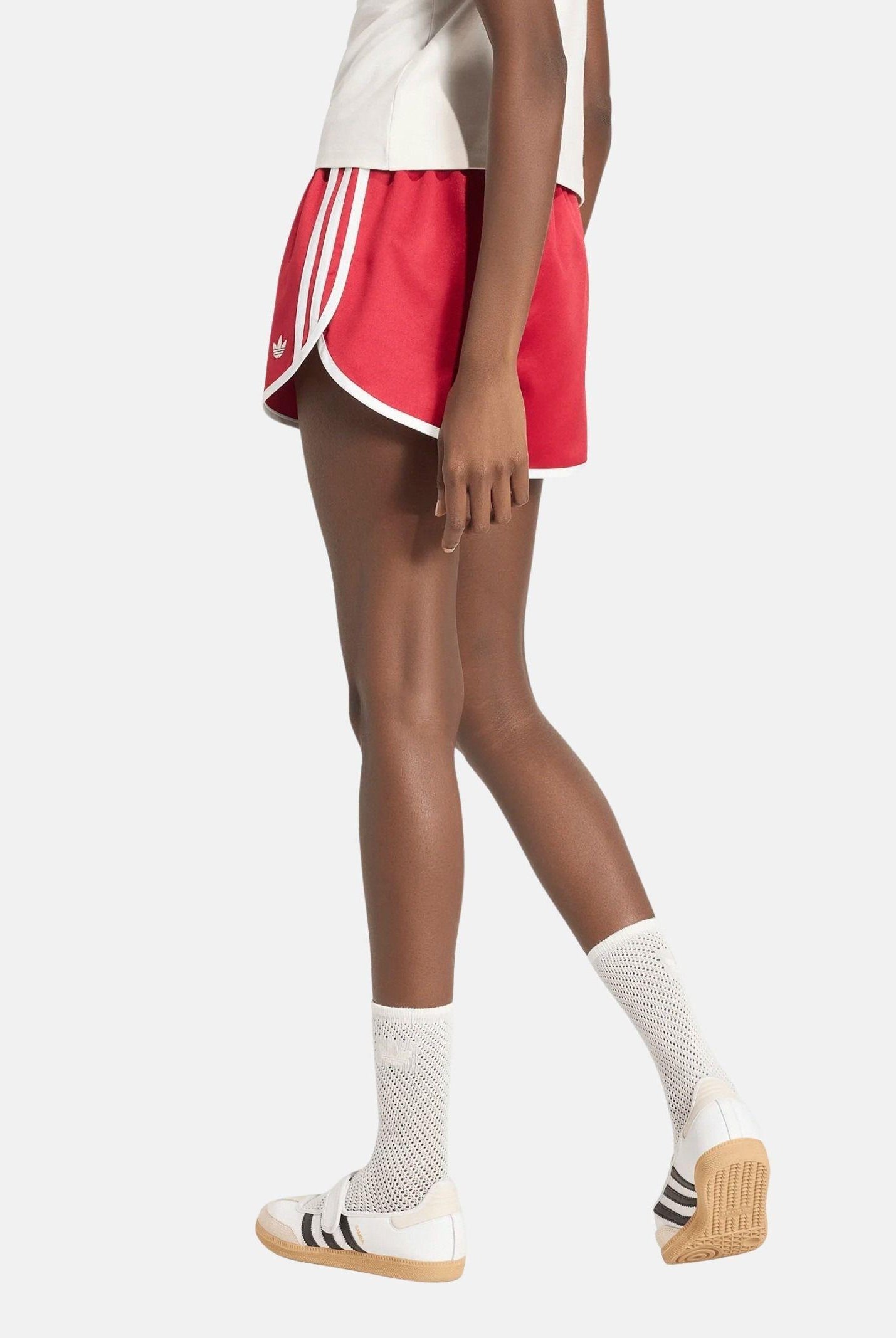 ADIDAS ORIGINALS short Satin 3S Sprinter Short Team Victory Red rosso e bianco da donna KS9850 . ADIDAS ORIGINALS