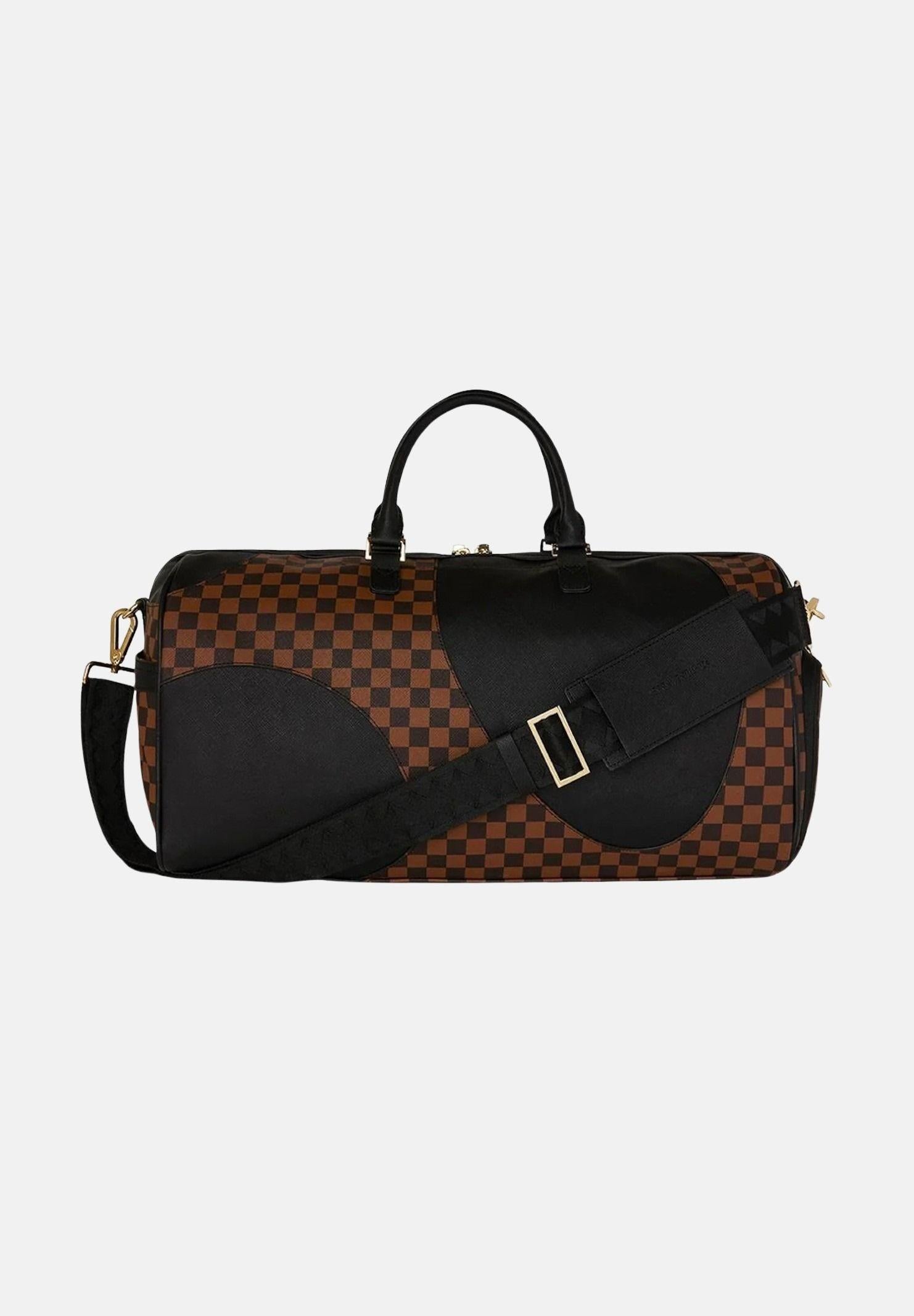 SPRAYGROUND Borsone JETSTREAM BROWN DUFFLE marrone e nero per uomo e donna 910D8285NSZ . SPRAYGROUND