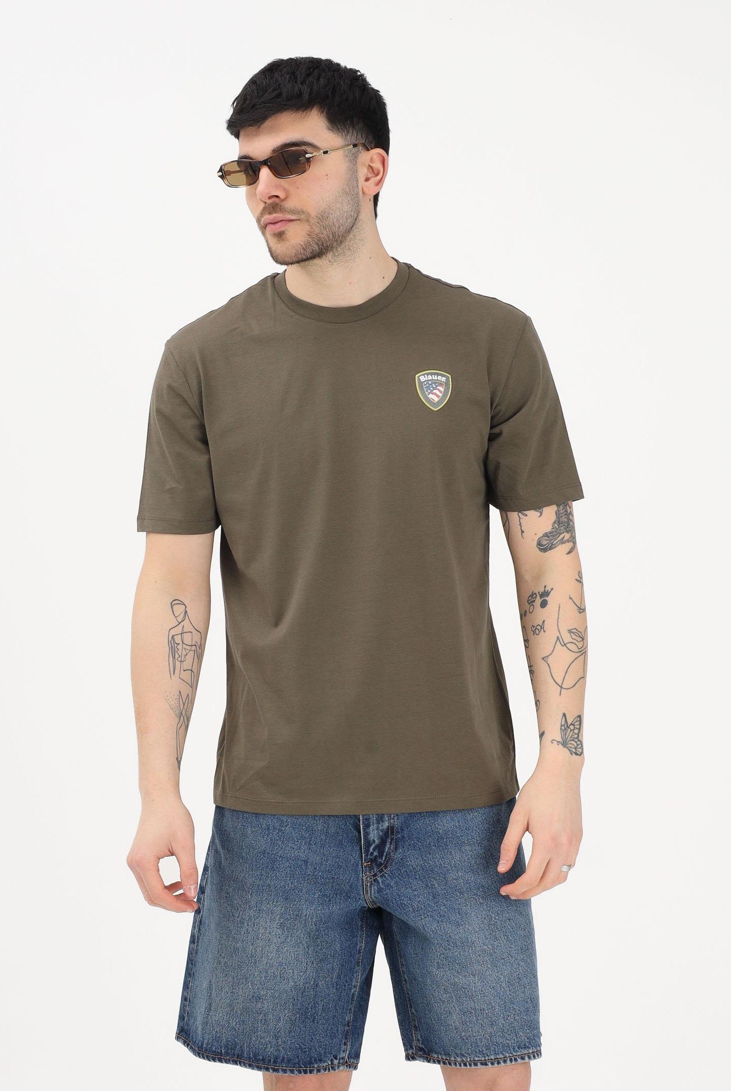 BLAUER T-shirt a manica corta FAXON verde militare da uomo 26SBLUH02284-007480 60H BLAUER