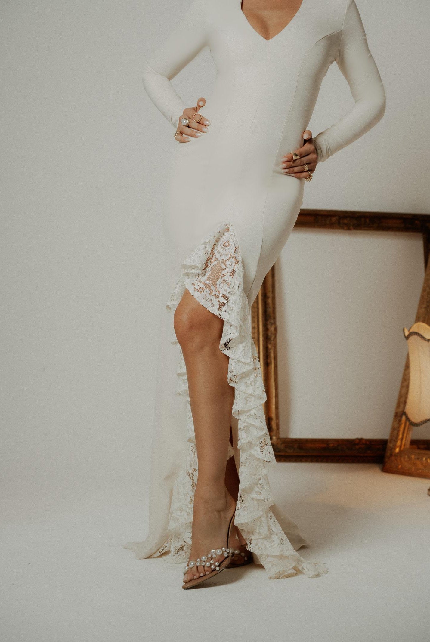 SANTAS Abito lungo ENCHANTÉE panna da donna PV2616 PA SANTAS