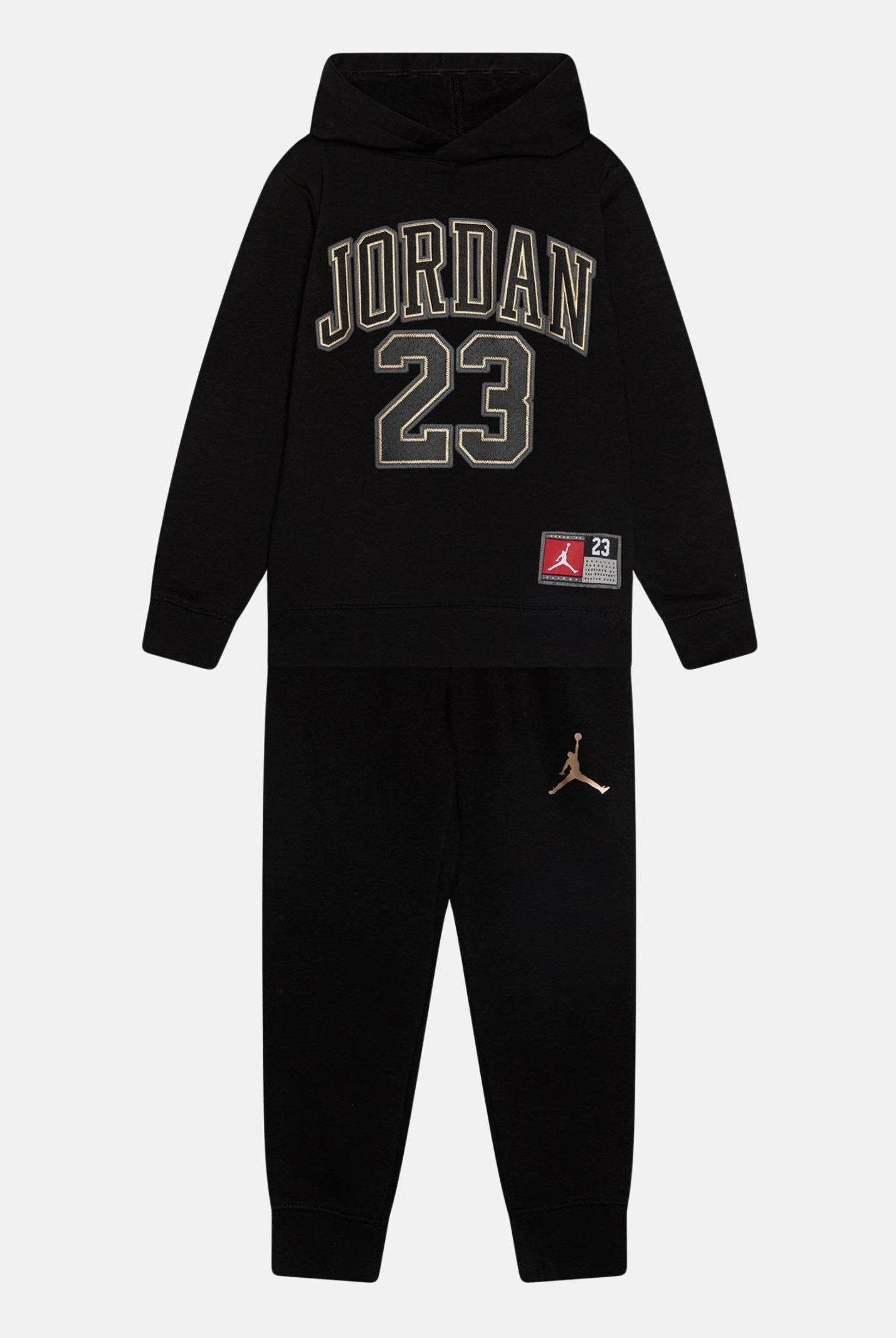 Tuta nera da neonato con logo a contrasto 65C651 K5X JORDAN