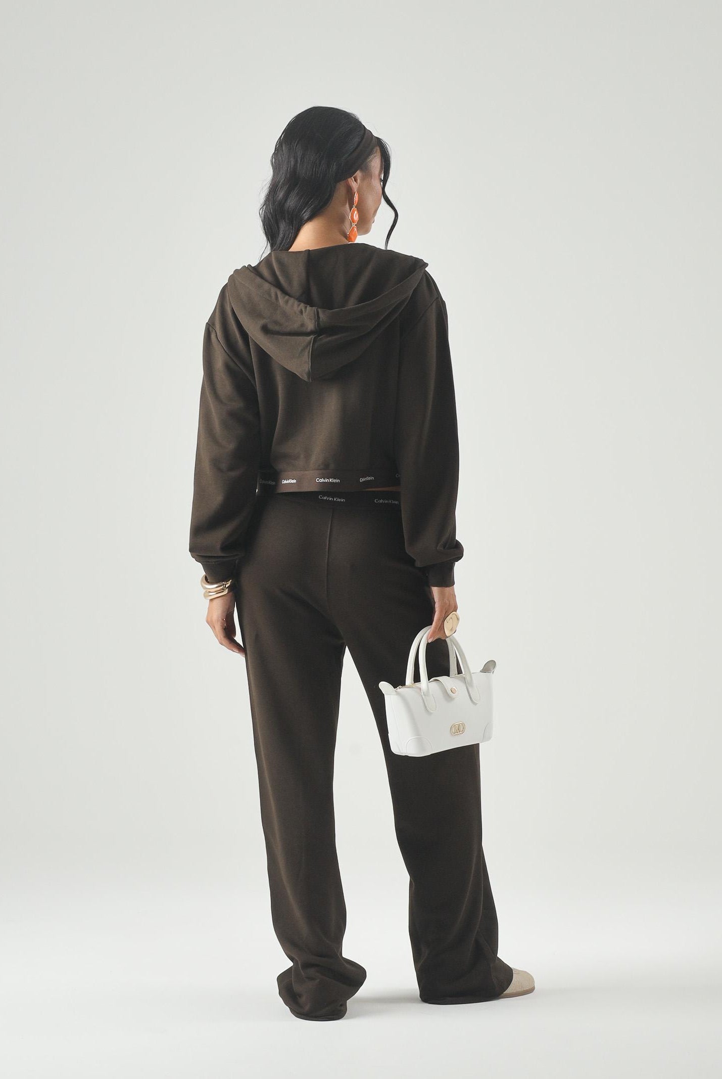 CALVIN KLEIN JEANS Pantaloni Logo Waistband Wide Leg Joggers dark coffee marrone, colore basico marrone, donna. LV047G253G TO2 CALVIN KLEIN JEANS