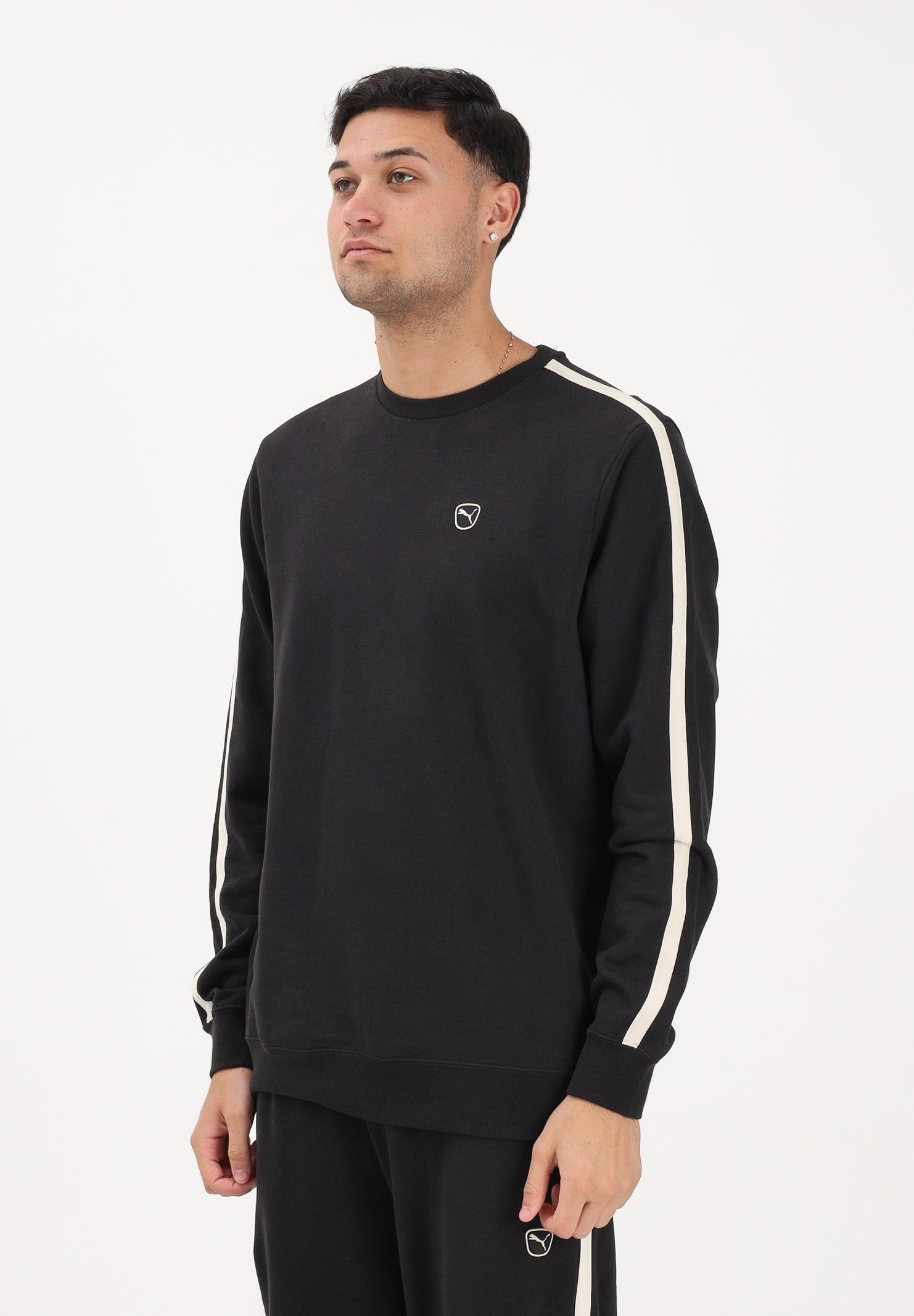PUMA Felpa girocollo Essentials Elevated nera da uomo 692015 01 PUMA