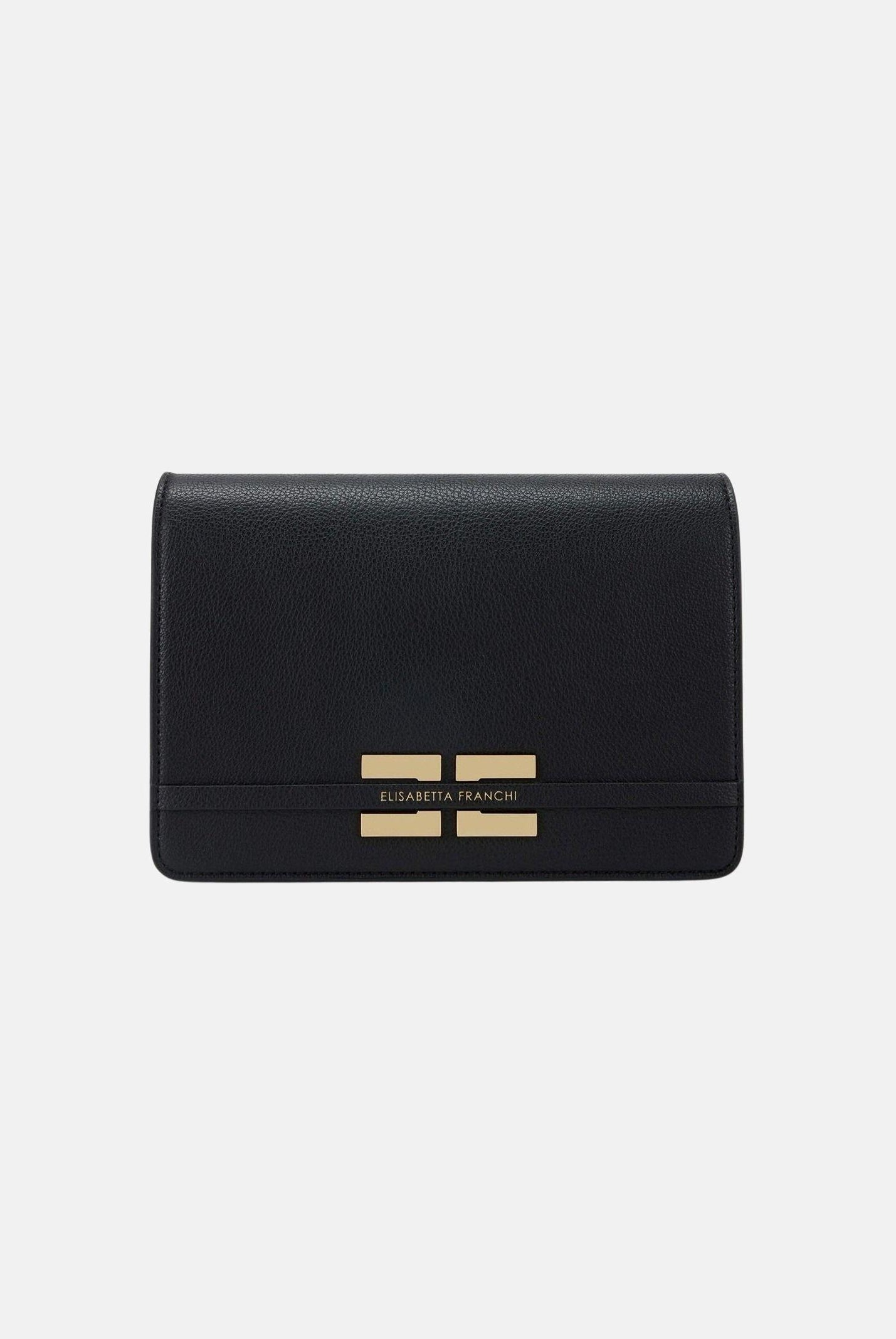 ELISABETTA FRANCHI Pochette nera da donna con logo BS39A61E2 110 ELISABETTA FRANCHI