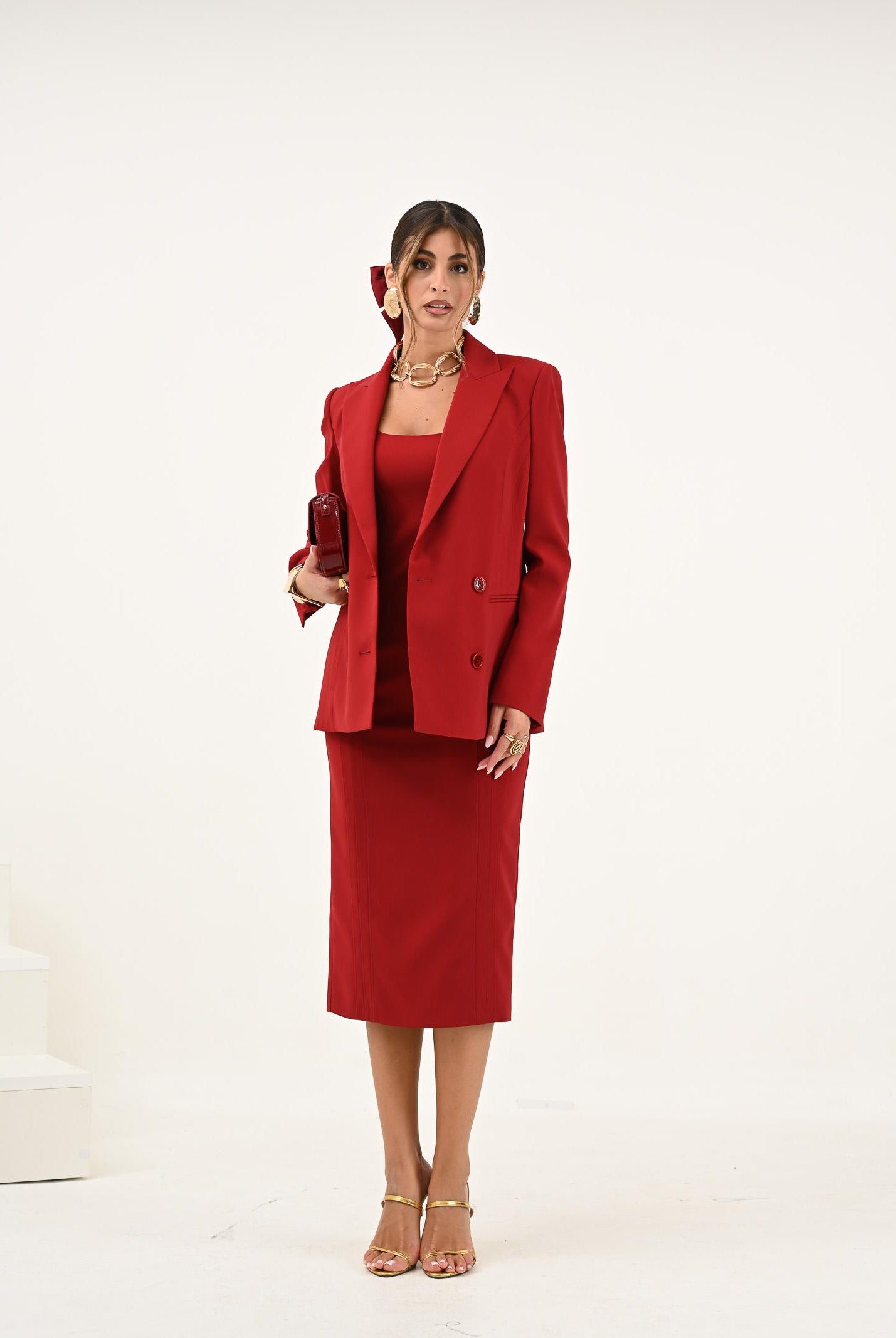 PATRIZIA PEPE Giacca doppiopetto rossa da donna 8S0554A6F5 R862 PATRIZIA PEPE