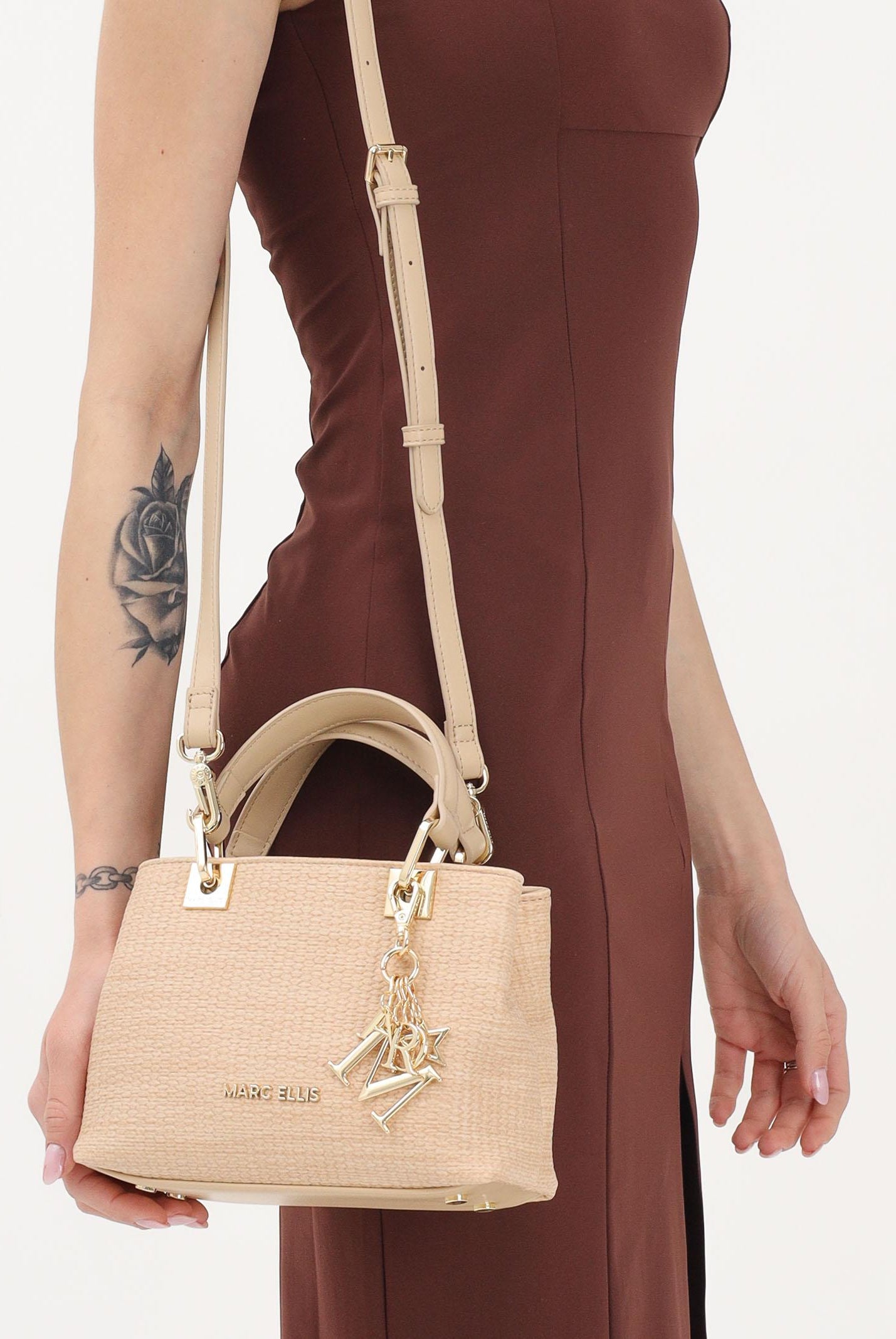 MARC ELLIS Borsa a mano Krissy S Straw beige da donna KRISSY-S-STRAW NA MARC ELLIS