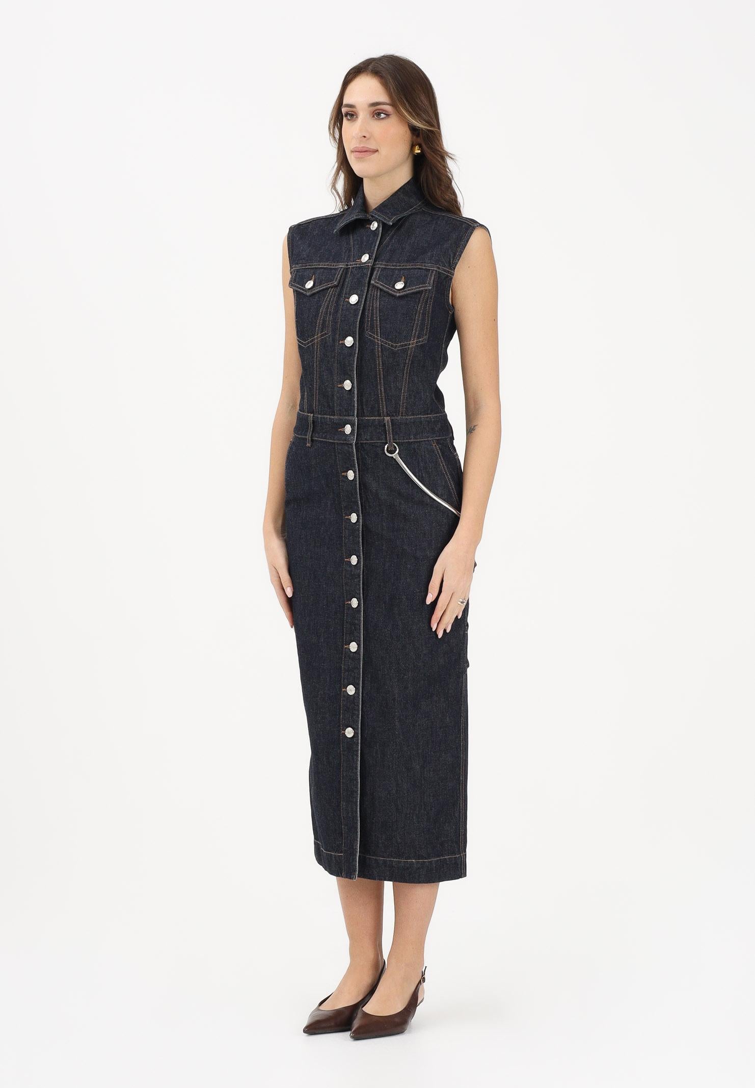 SPORTMAX Abito midi SPDFARFALLA in denim blu da donna 2612221015600 001 SPORTMAX