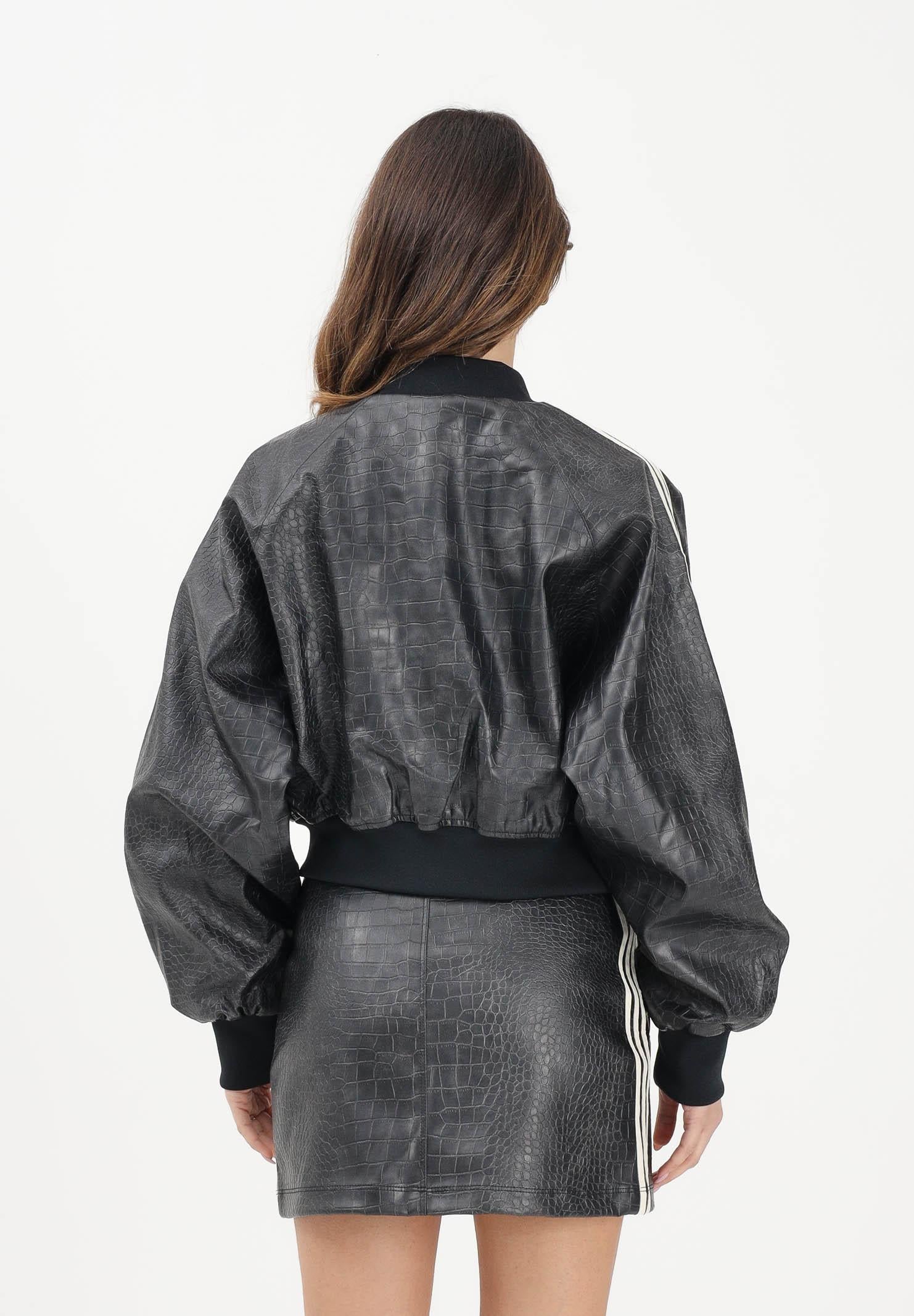 ADIDAS ORIGINALS Bomber in ecopelle SST PLEATHER nero da donna KE5035 . ADIDAS ORIGINALS