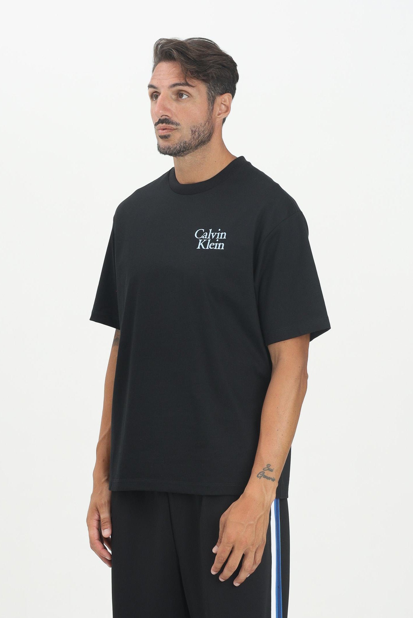 CALVIN KLEIN JEANS T-shirt a manica corta nera da uomo con logo LV04RC808GUB1 CALVIN KLEIN JEANS
