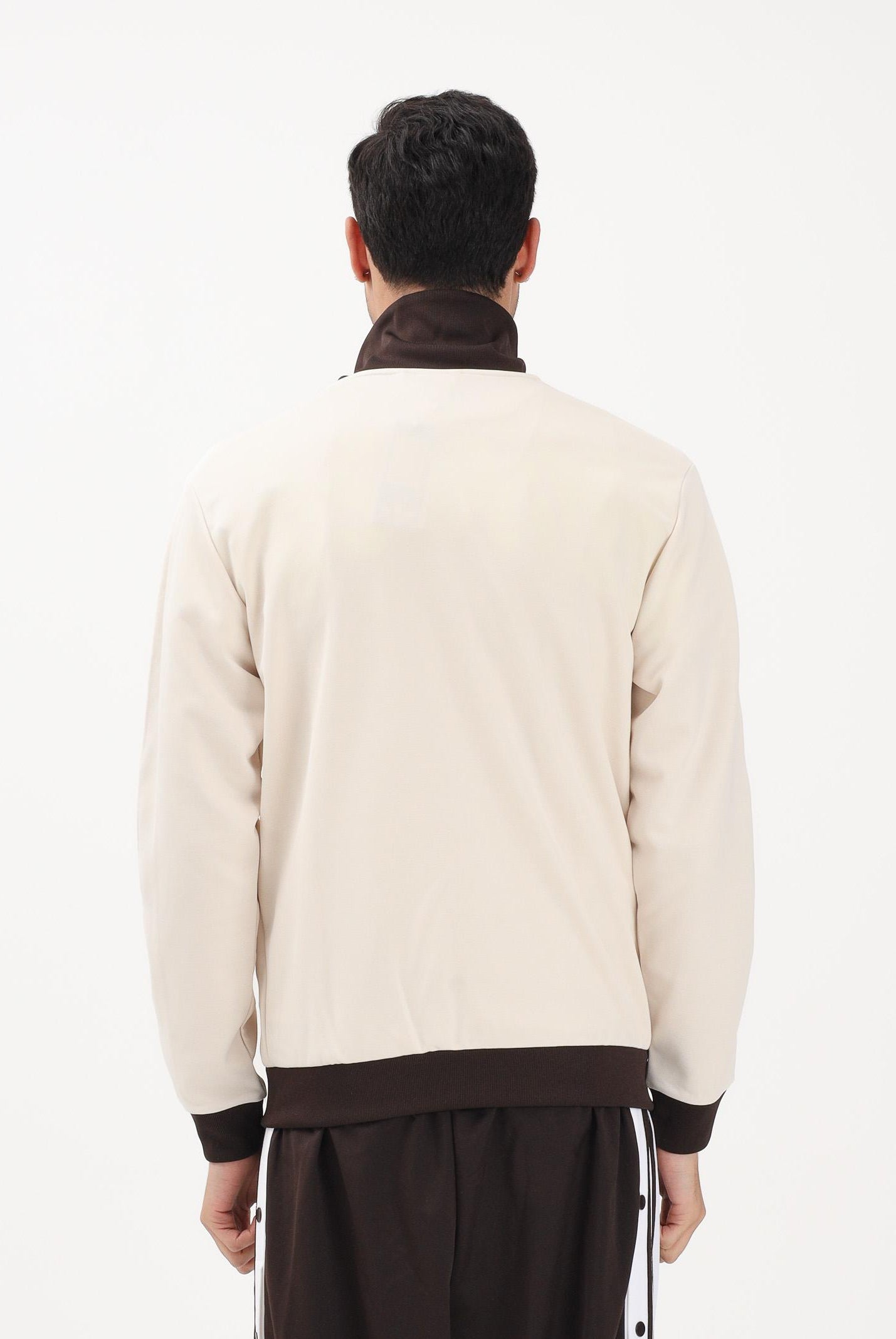 ADIDAS ORIGINALS Felpa con zip BECKENBAUER panna e marrone da uomo KQ9491 . ADIDAS ORIGINALS