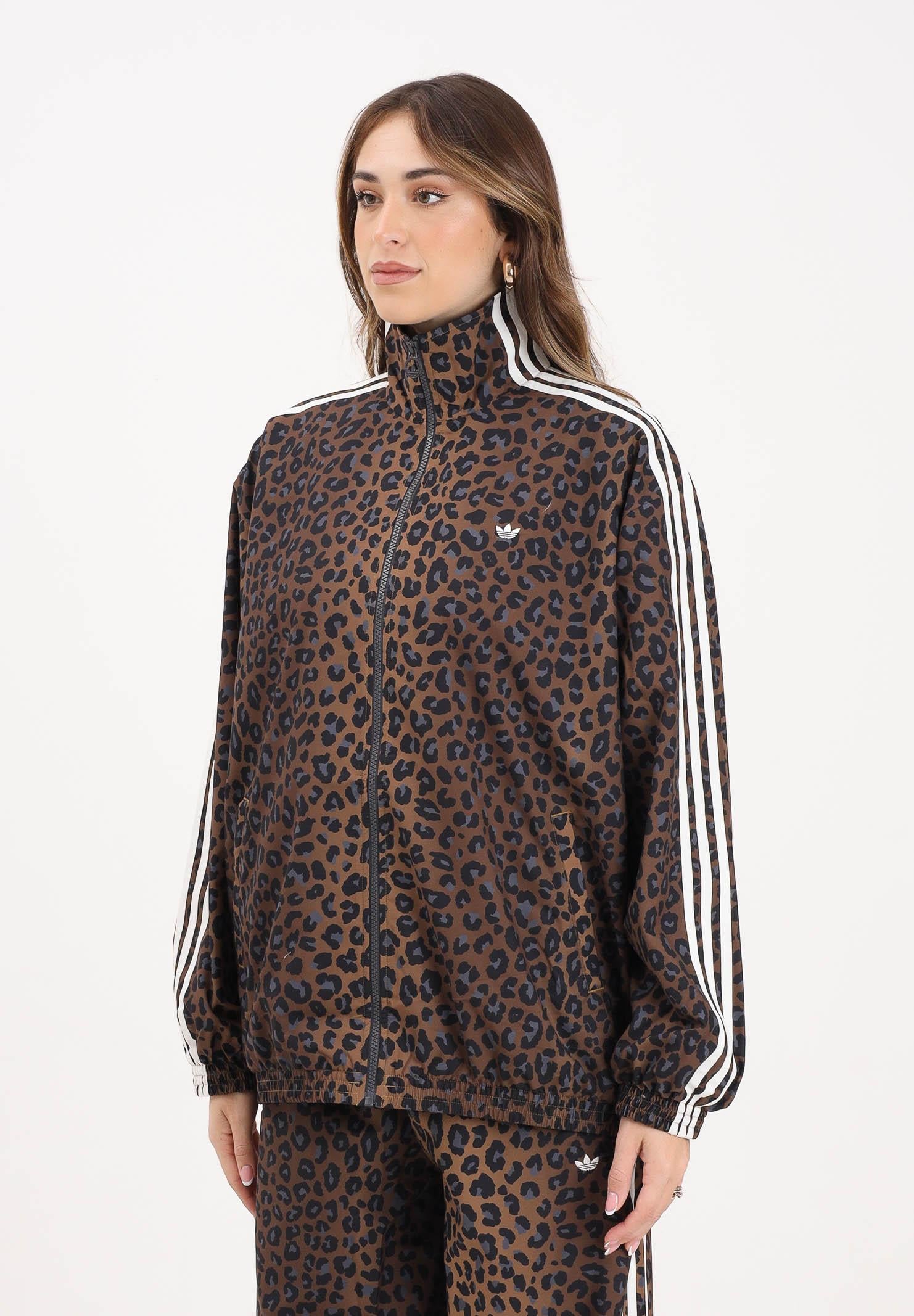 ADIDAS ORIGINALS Giacca a vento Leopard Firebird Oversized beige da donna JW7301 ADIDAS ORIGINALS