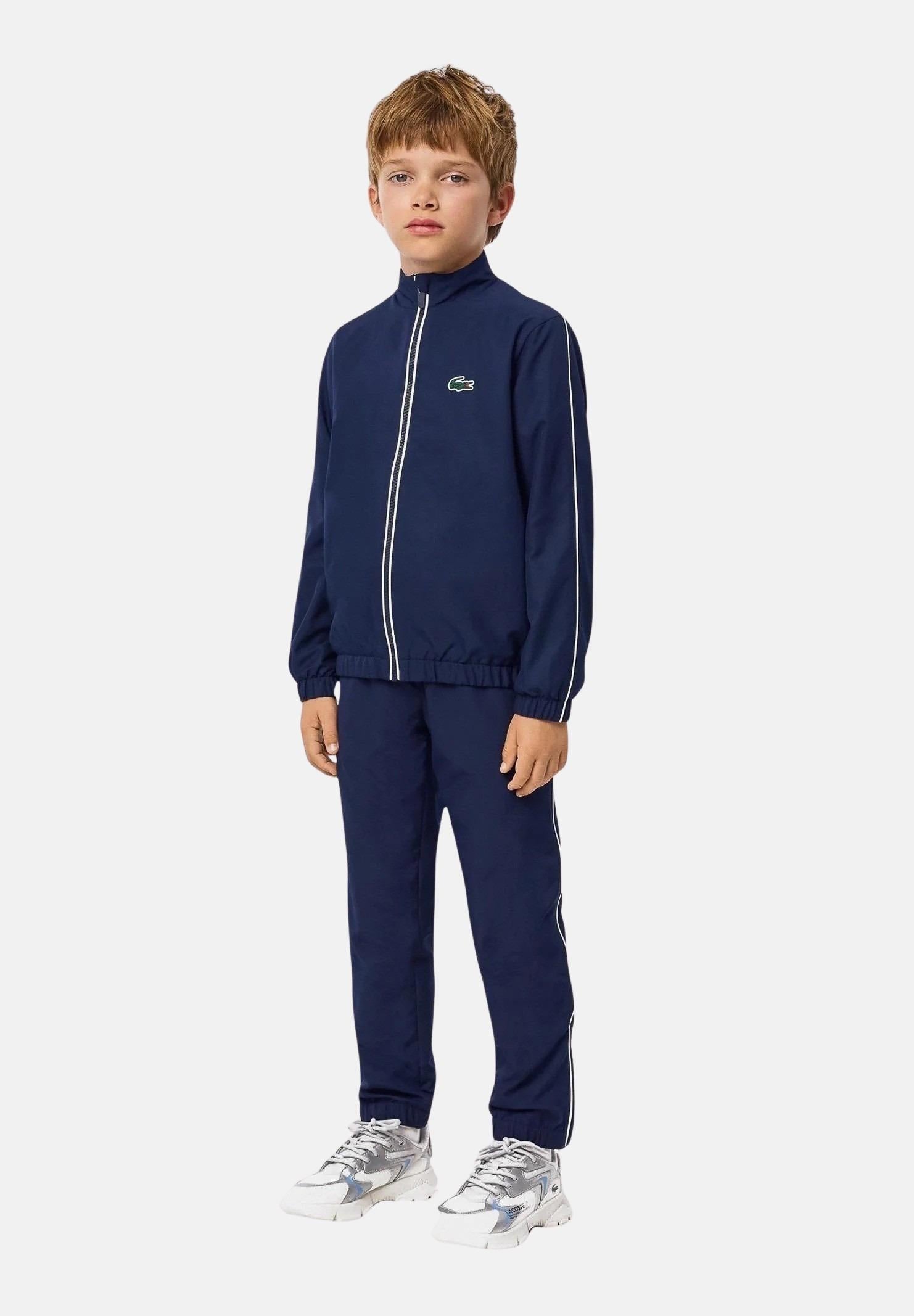 Tuta blu da bambino con logo WJ2450 525 LACOSTE