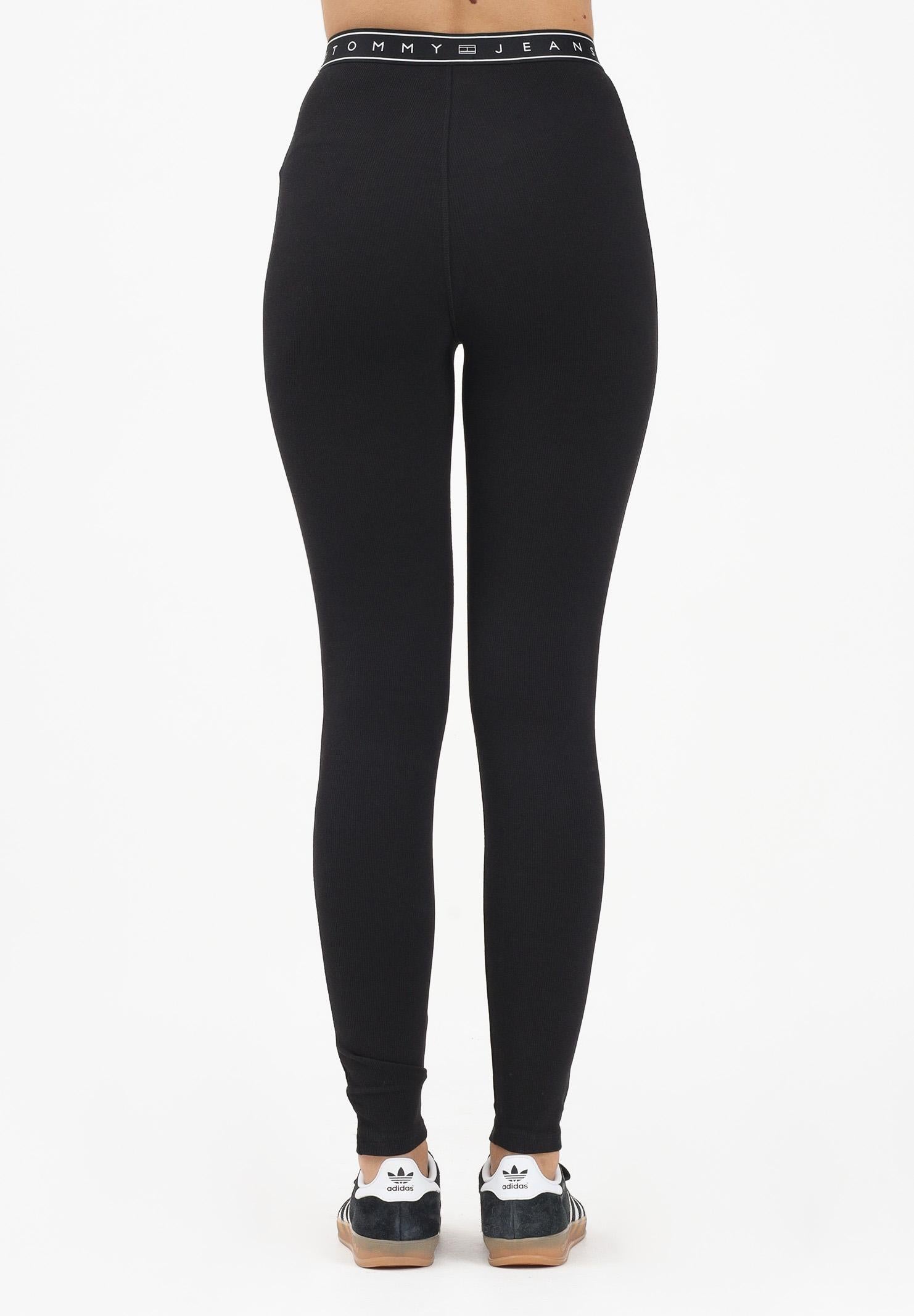 TOMMY JEANS Leggings nero da donna con elastico logato DW0DW22554 BDS TOMMY JEANS