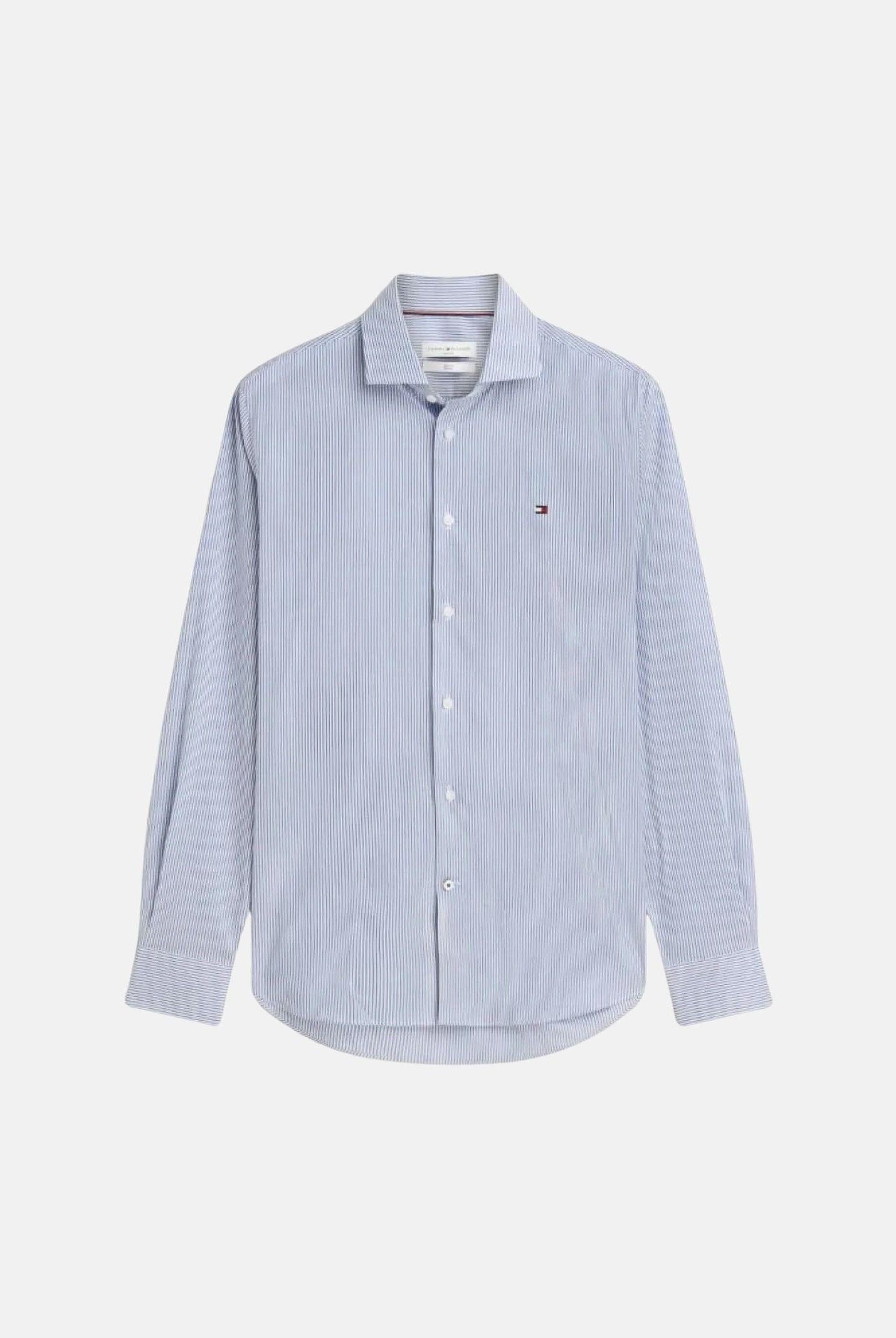 TOMMY HILFIGER Camicia Slim Fit Stripe Shirt, colore brand Regal Blue/White corrispondente all'azzurro e bianco, da uomo. MW0MW43746 C7F TOMMY HILFIGER