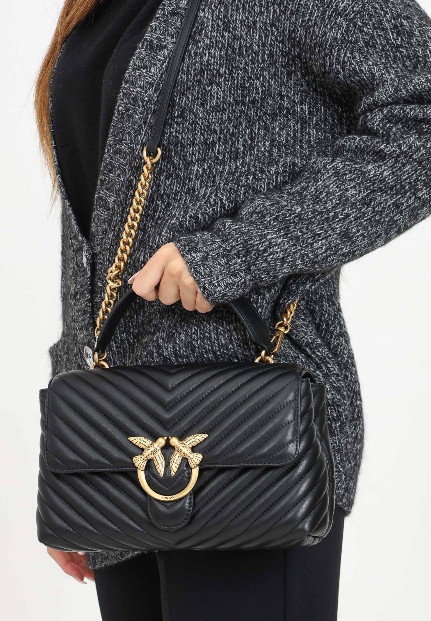 Borsa a mano Classic Love Bag Puff nera da donna 100043A0GK Z99Q PINKO