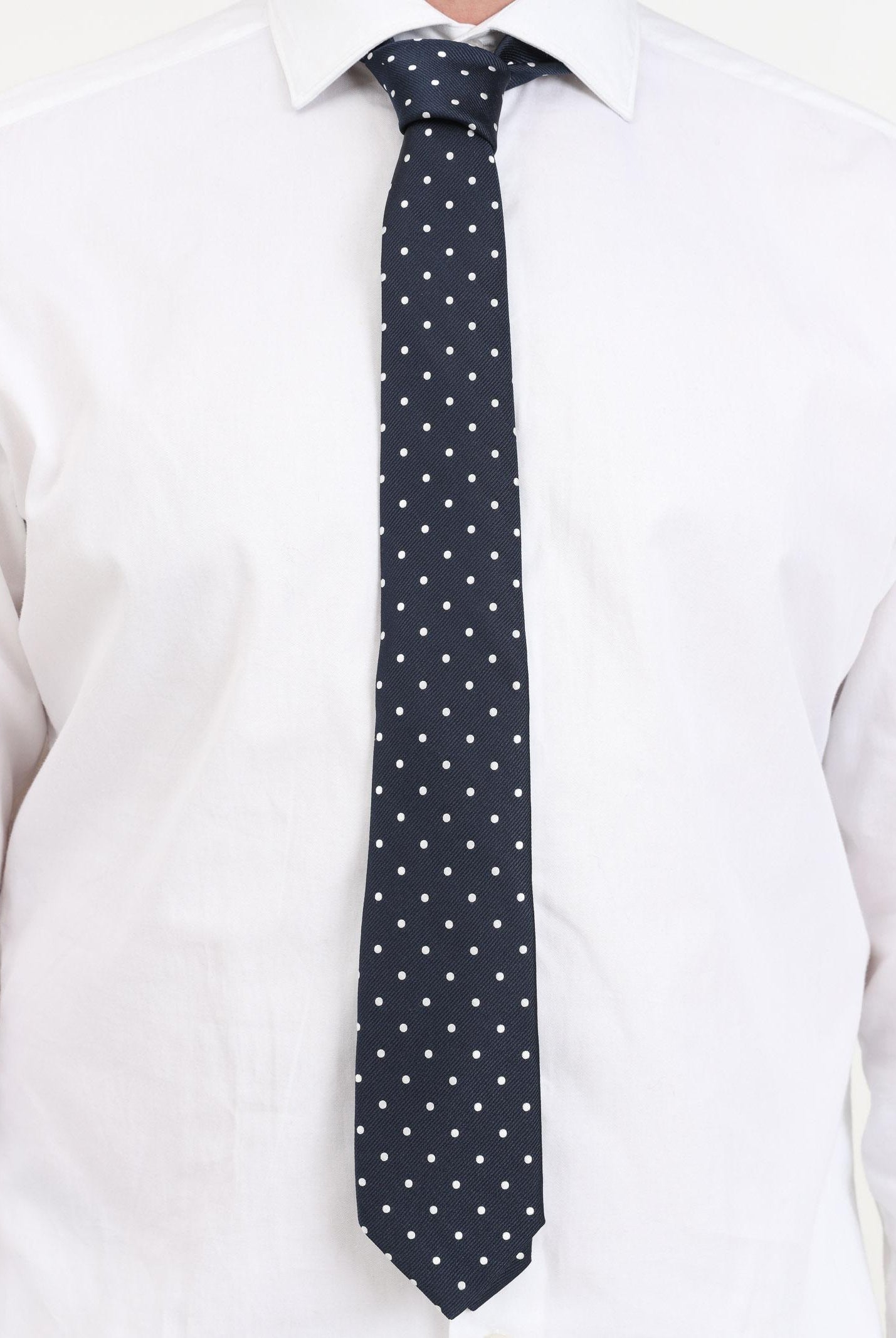 LANVIN Cravatta blu da uomo con fantasia a pois 1303 5 LANVIN