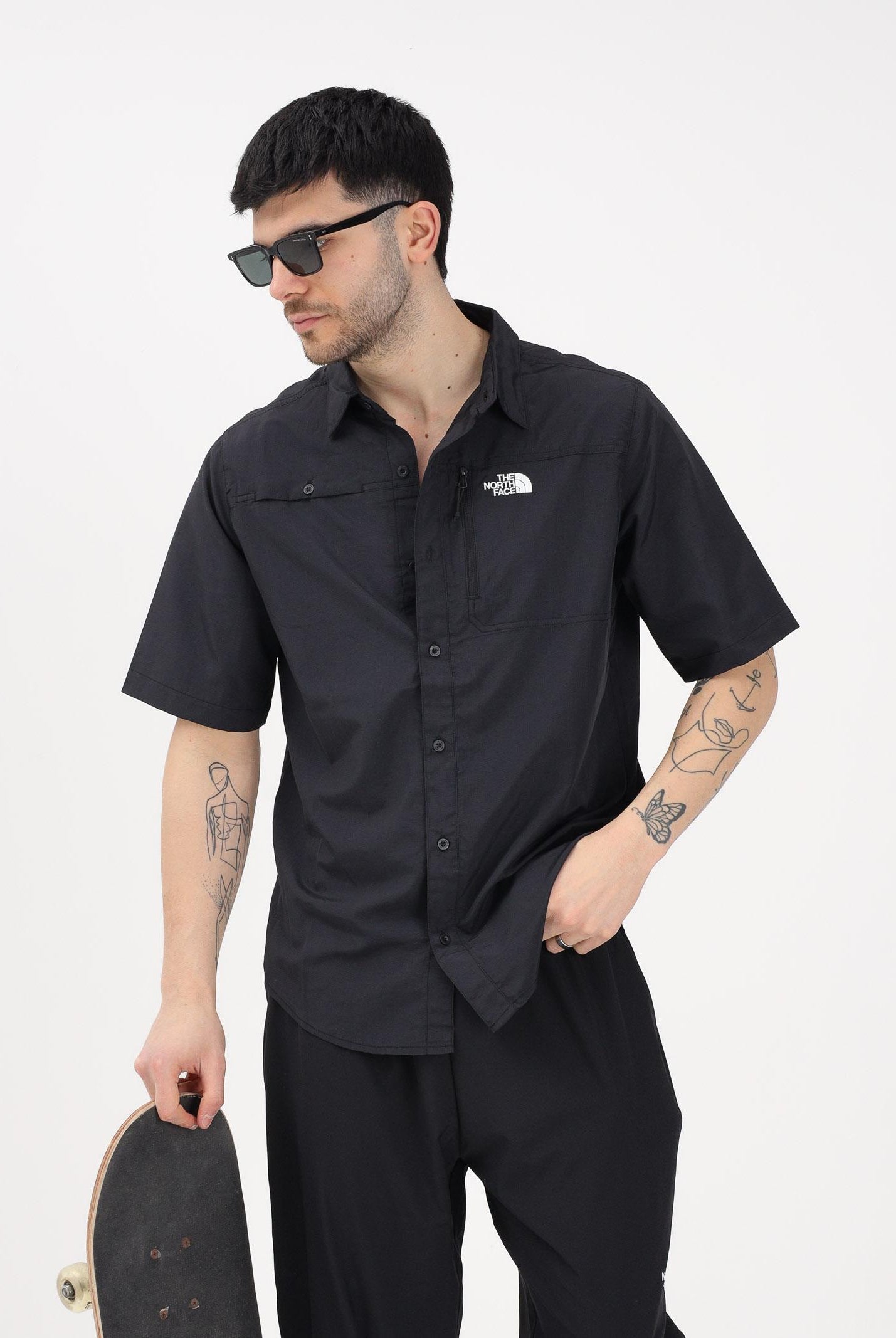 THE NORTH FACE Camicia a manica corta nera da uomo NF0A8FU6JK31 . THE NORTH FACE