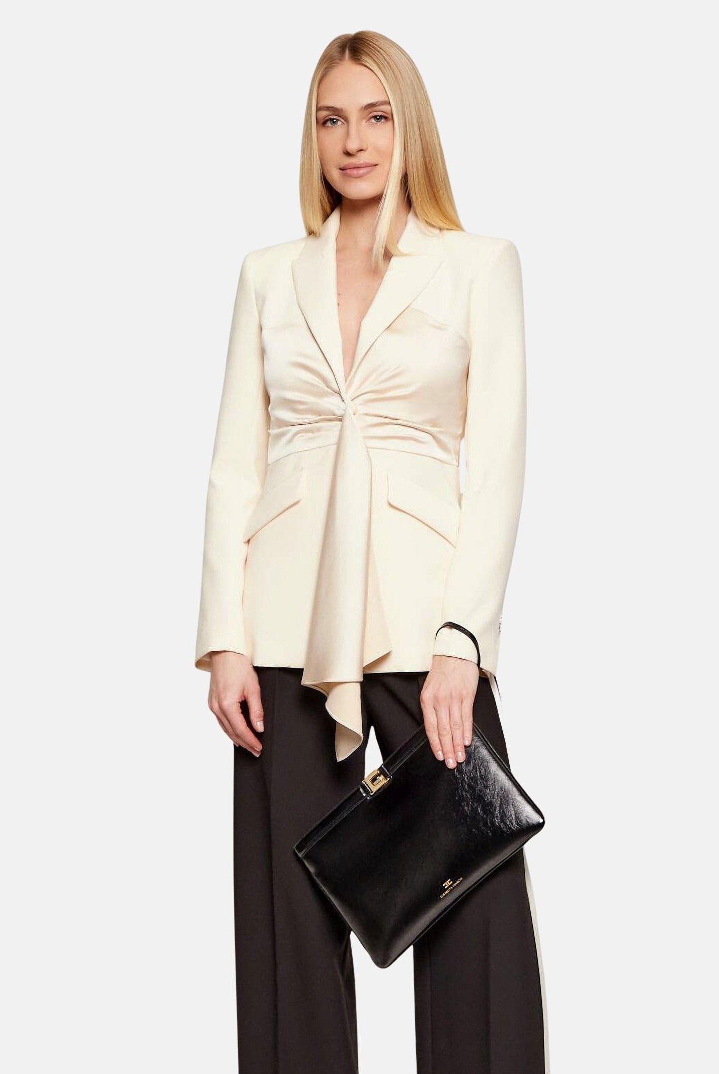 ELISABETTA FRANCHI Pochette nera da donna effetto naplak BS18A61E2 110 ELISABETTA FRANCHI