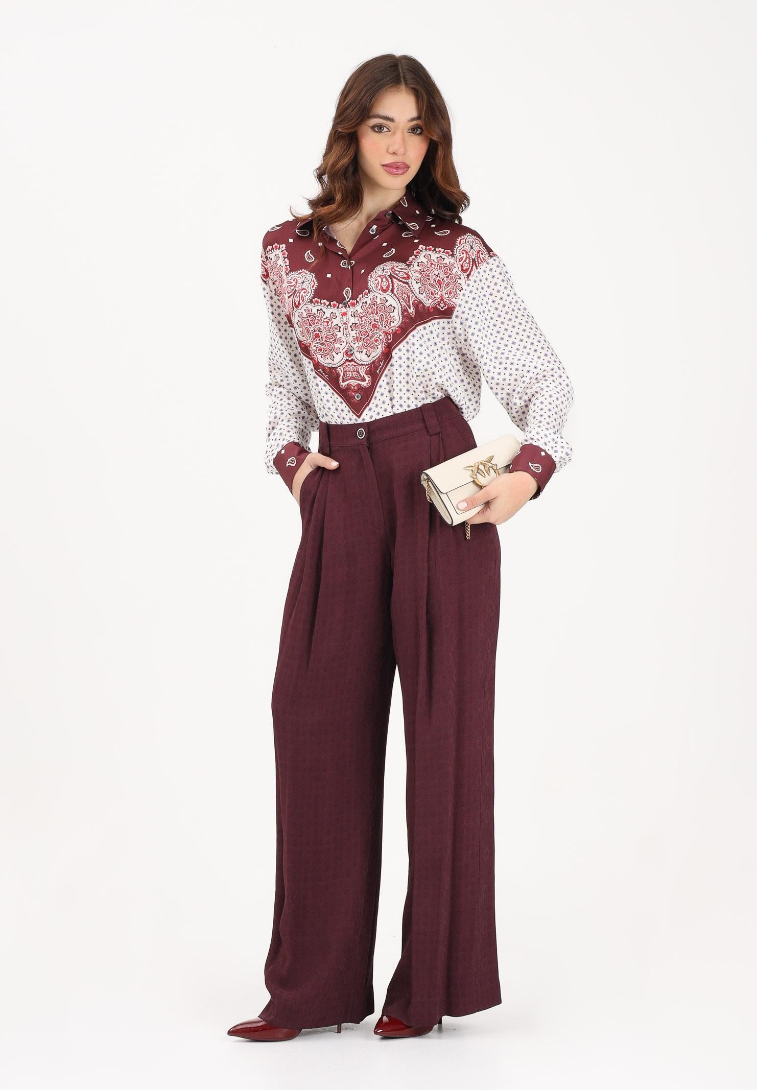 PINKO Pantalone elegante RUTH bordeaux da donna 106203A33H RR7 PINKO