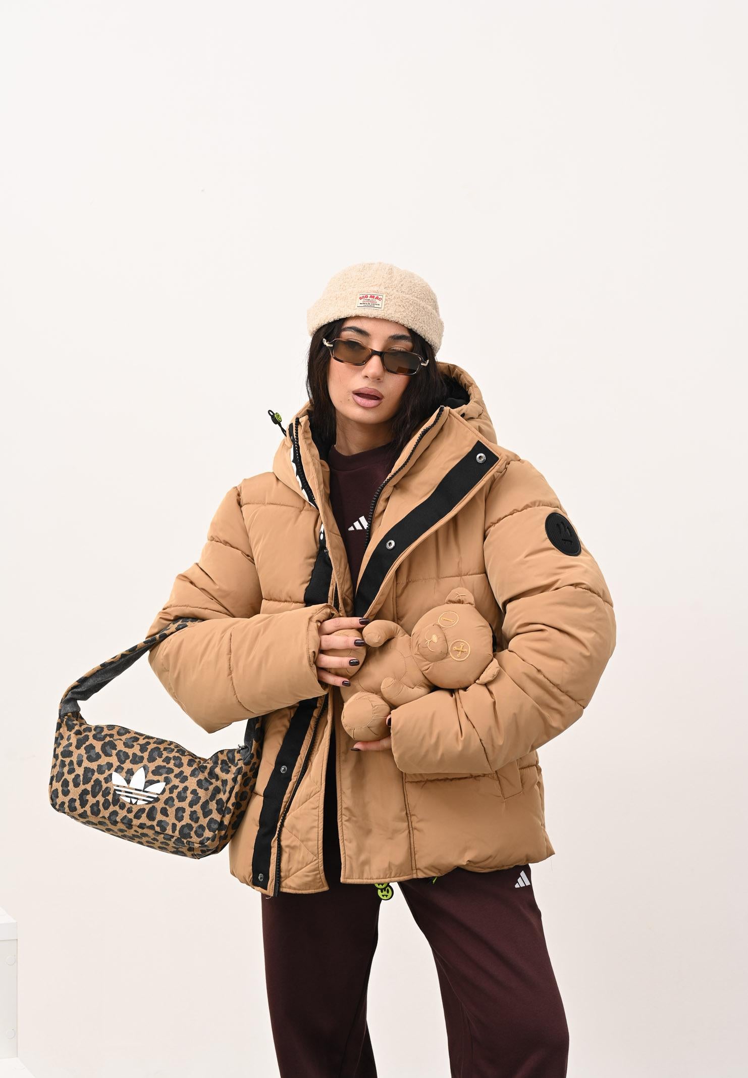 BARROW Piumino color cammello per uomo e donna con peluche orsetto coordinato F5BWUAPF014 BW037 BARROW