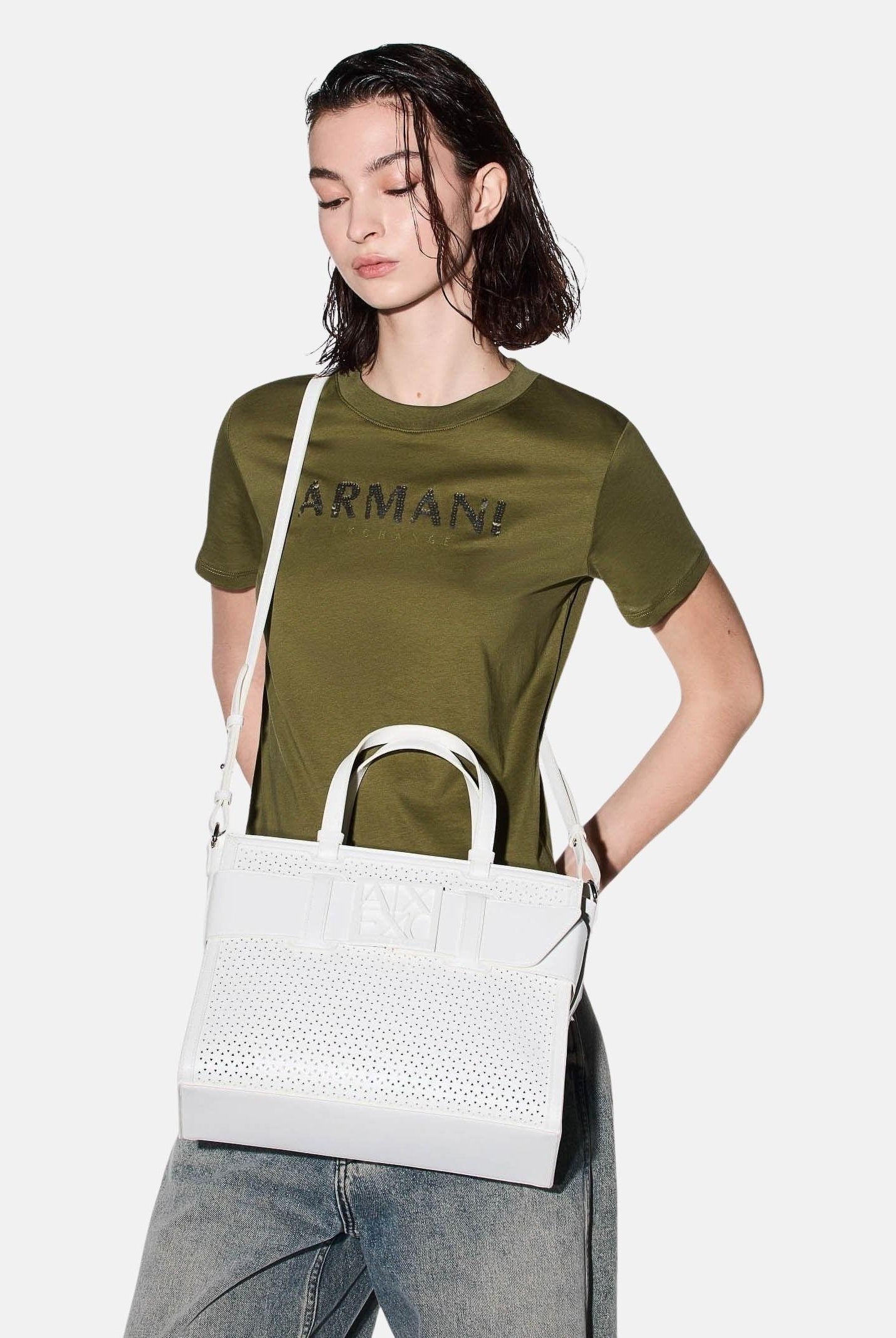 ARMANI EXCHANGE Shopper bianca da donna con logo XW000920AF22626 U0011 ARMANI EXCHANGE