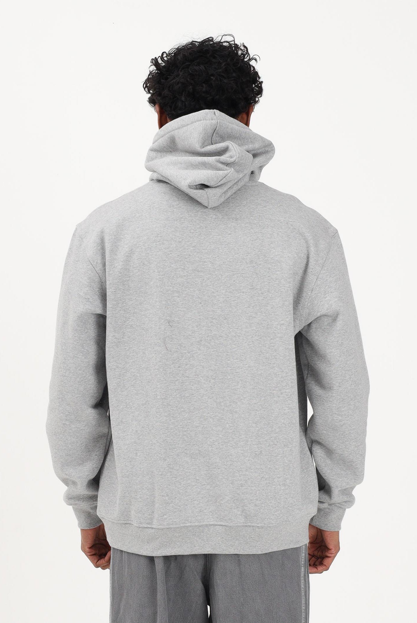 ADIDAS ORIGINALS Felpa con cappuccio Trefoil Essentials Loose grigia da uomo JV6057 . ADIDAS ORIGINALS