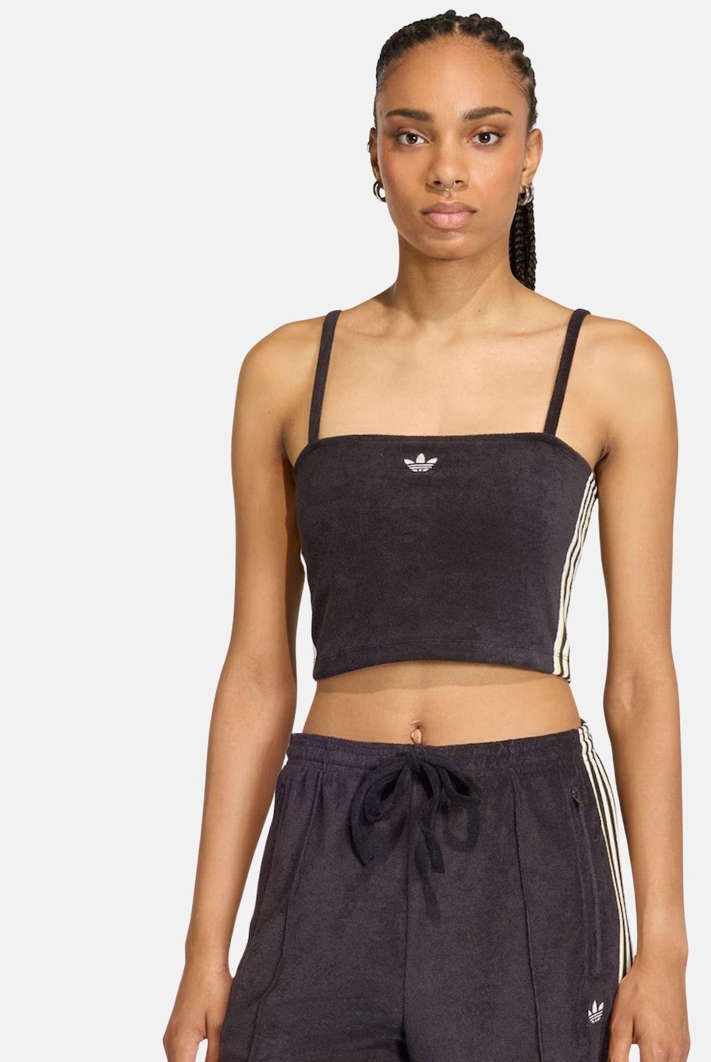 ADIDAS ORIGINALS Top Terry Towel Tank nero da donna KD1406 . ADIDAS ORIGINALS