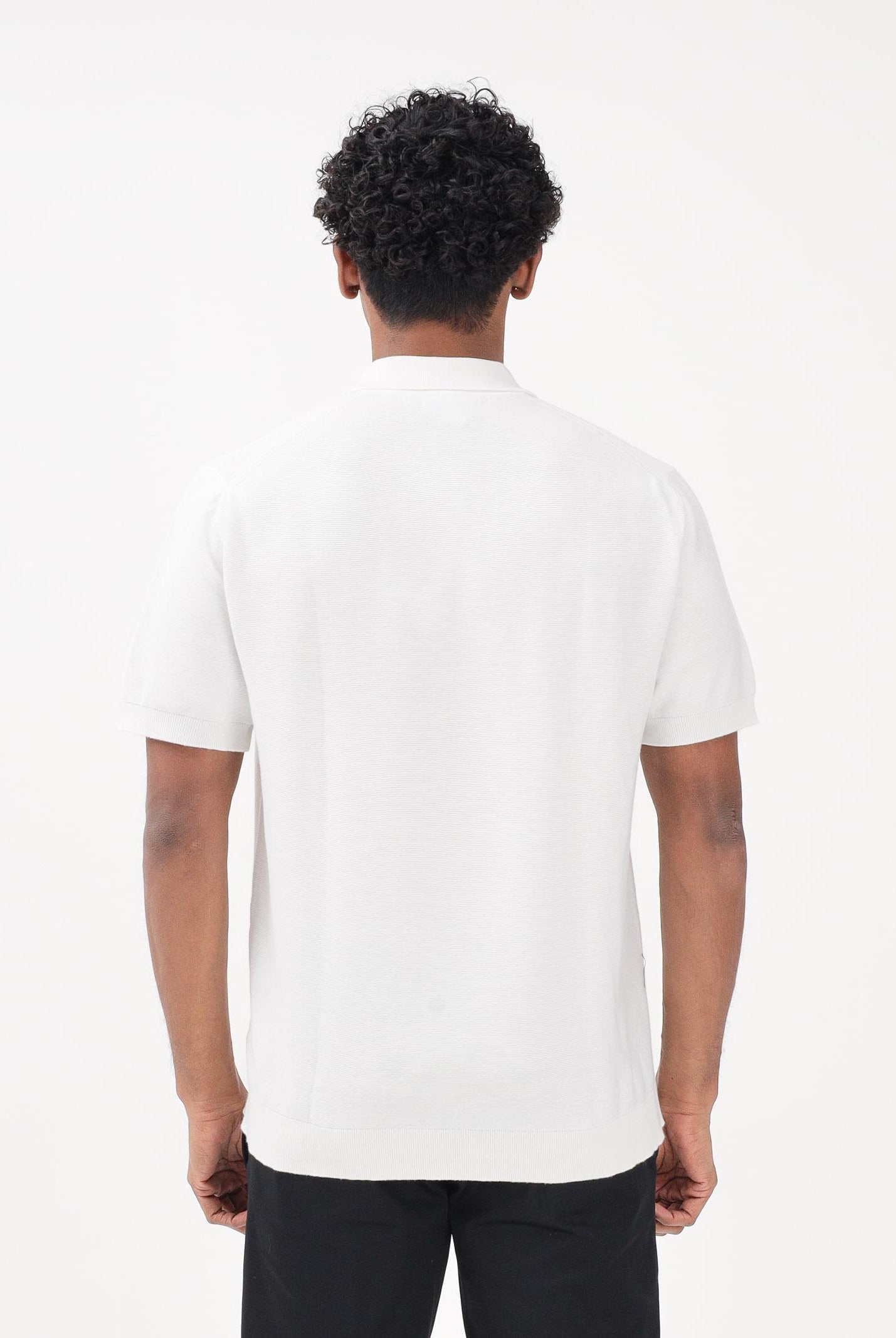LACOSTE Polo a manica corta bianca da uomo in maglia bouclé AH1043 70V LACOSTE