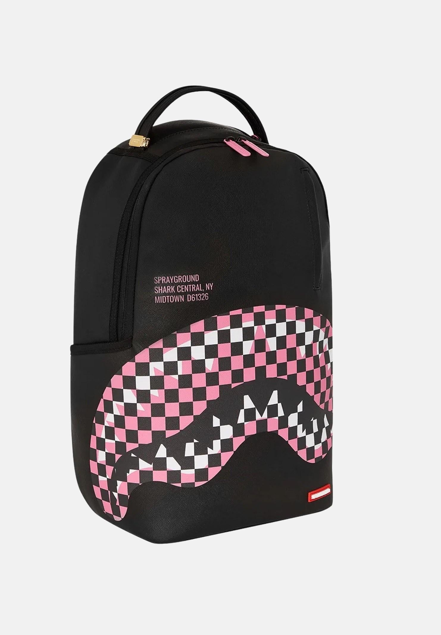 SPRAYGROUND Zaino SHARK CENTRAL BREAKUP CHECK SORBET GREY nero da donna 910B7635NSZ SPRAYGROUND