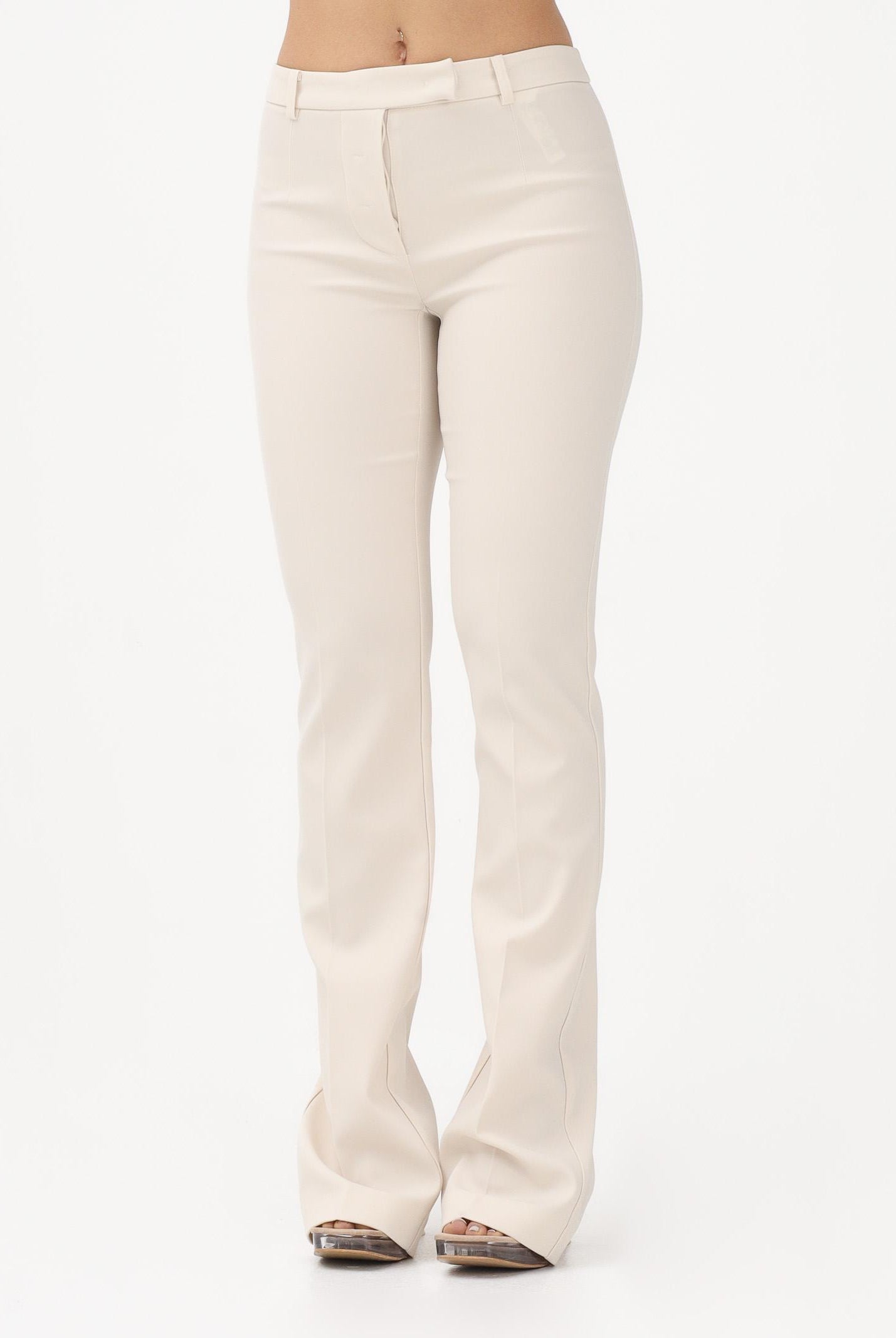 PATRIZIA PEPE Pantalone elegante panna da donna in crêpe 8P0781A6F5 W409 PATRIZIA PEPE