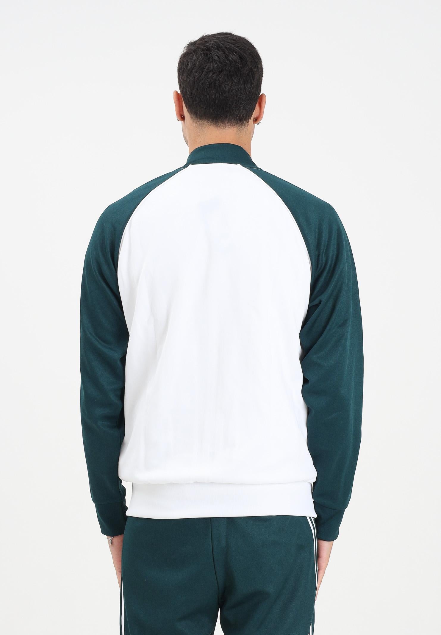 ADIDAS ORIGINALS Felpa con zip Adicolor Classics SST bianca e verde da uomo JY1293 ADIDAS ORIGINALS