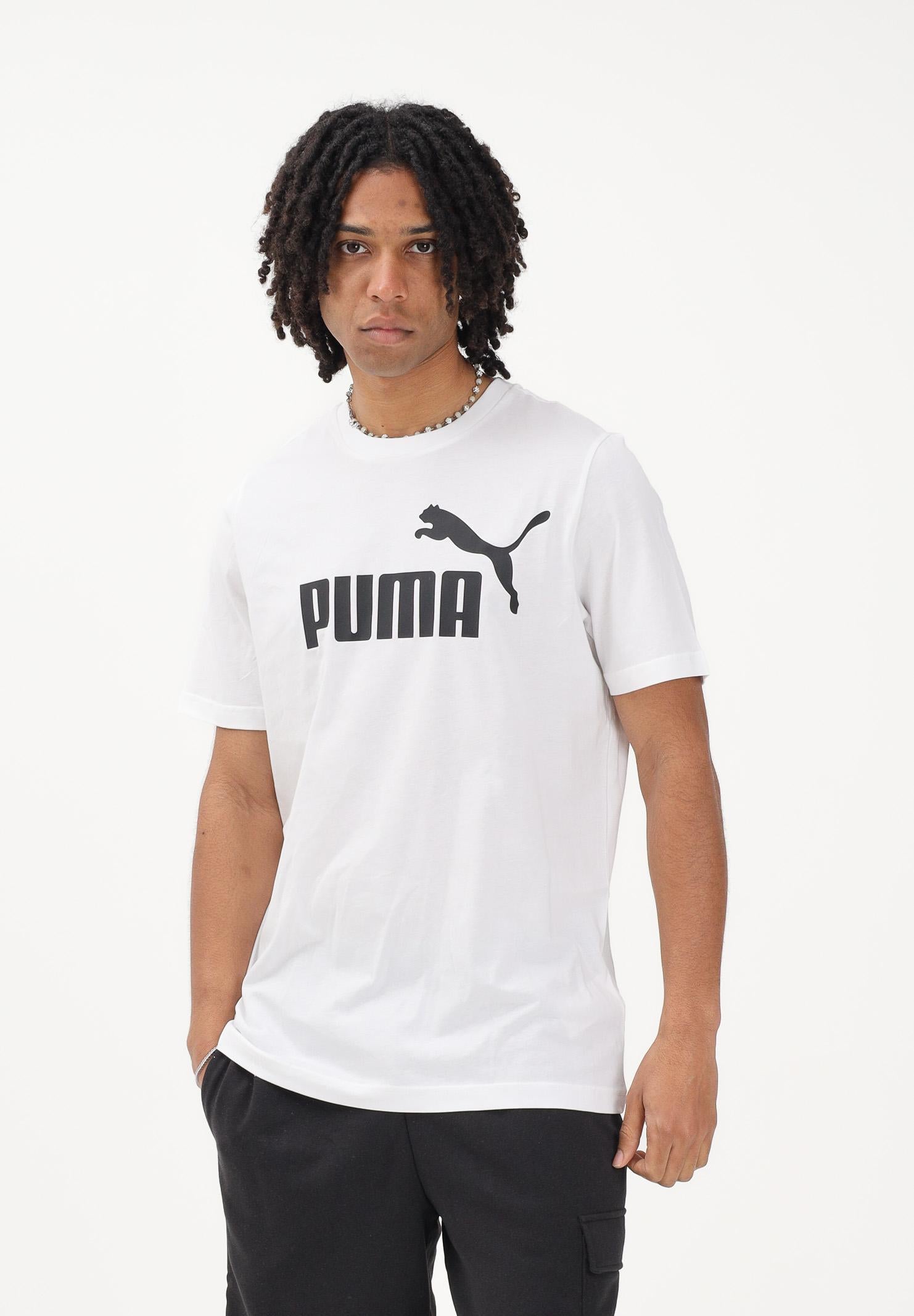 PUMA T-shirt a manica corta Essentials N. 1 bianca da uomo 682532 02 PUMA