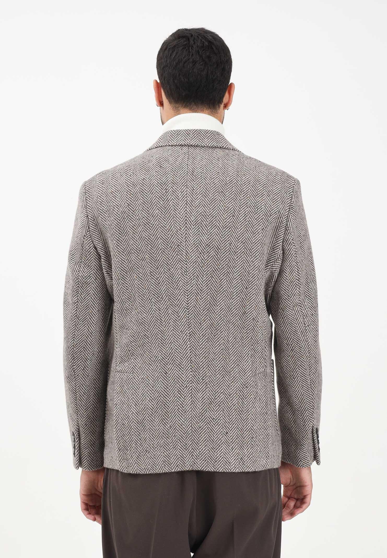 SELECTED HOMME Giacca da uomo realizzata con motivo spigato nei toni del marrone e del beige 16098742 BrownRice SELECTED HOMME