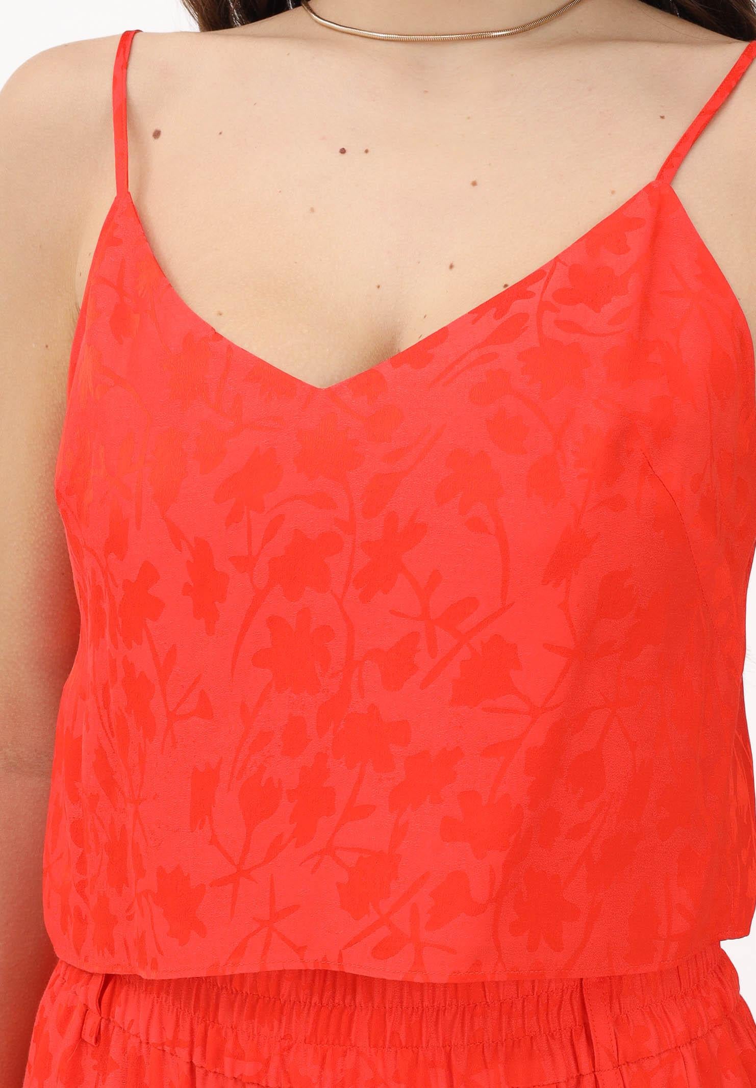 PINKO Top corto arancione da donna realizzato in tessuto jacquard 106869A3AN A99 PINKO