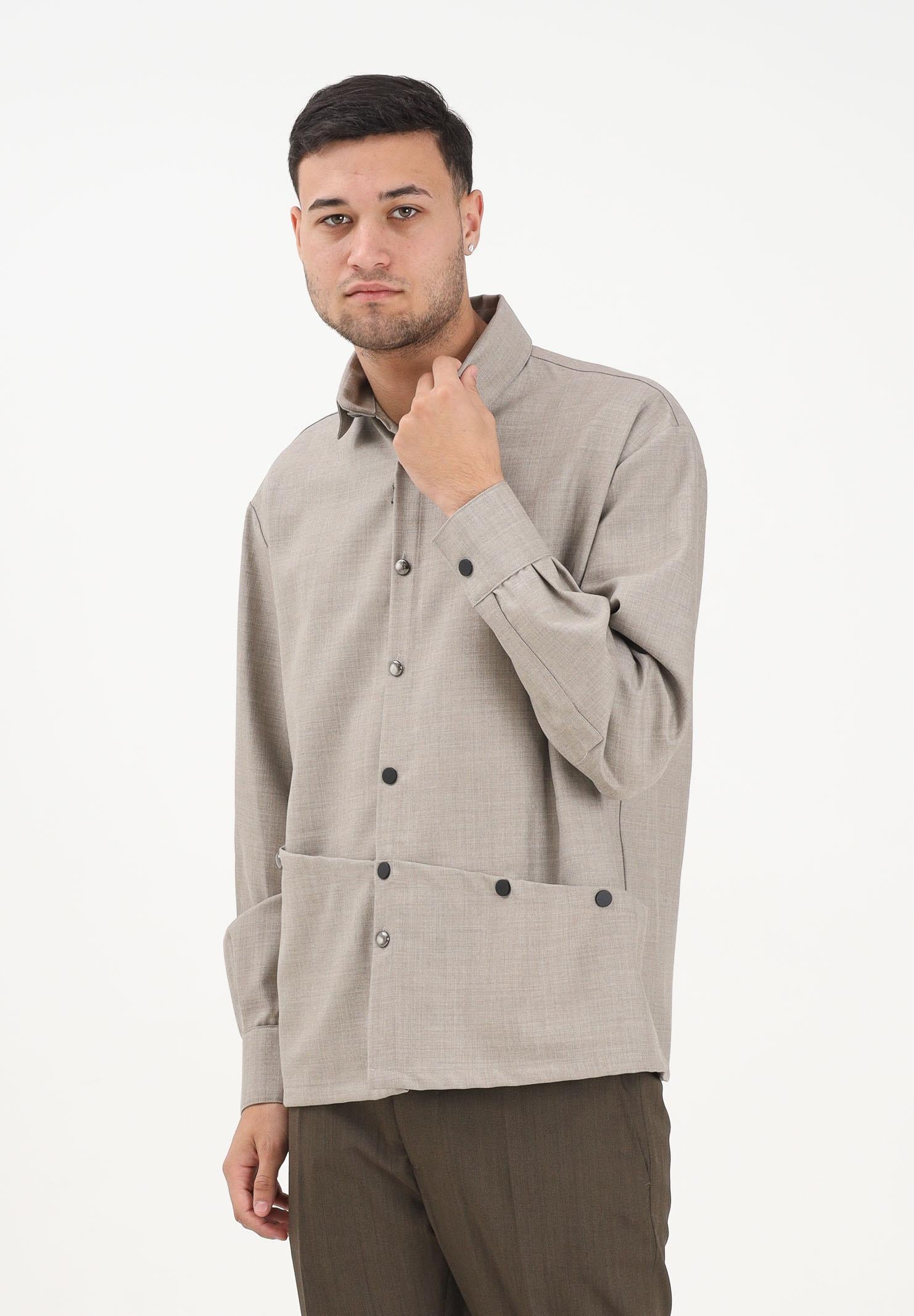 YES LONDON Camicia a manica lunga beige da uomo XCM7212 BE YES LONDON