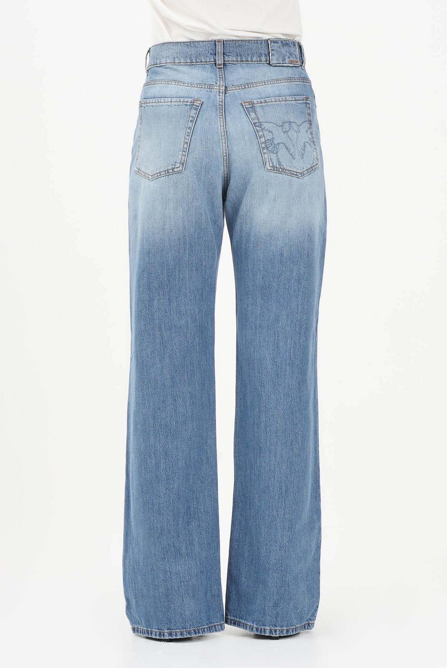 PINKO Jeans WANDA WIDE LEG da donna in denim medio 101733A323 PJO PINKO