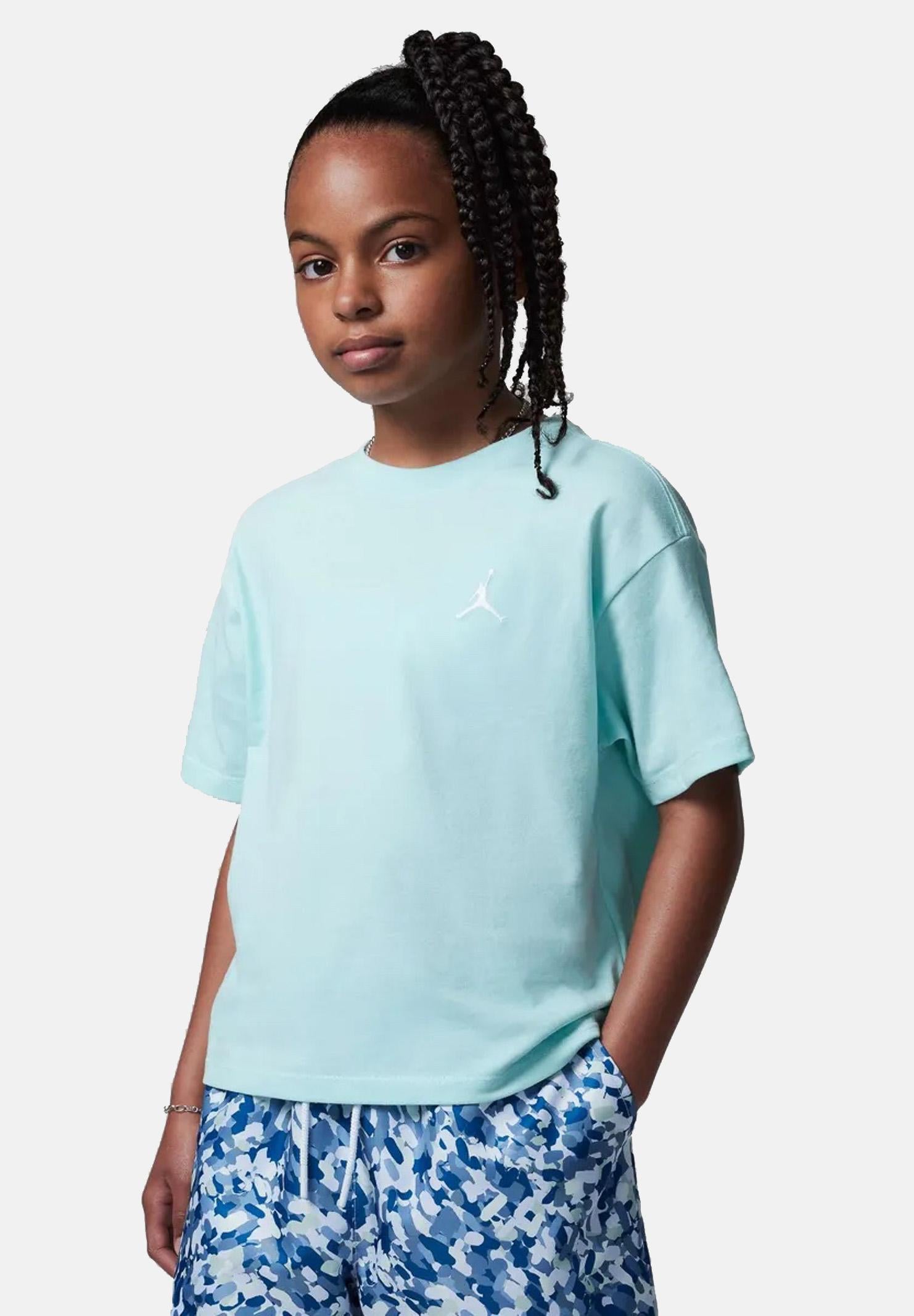 JORDAN T-shirt a manica corta Brooklyn Essentials verde acqua da bambina 45D311 U4A JORDAN
