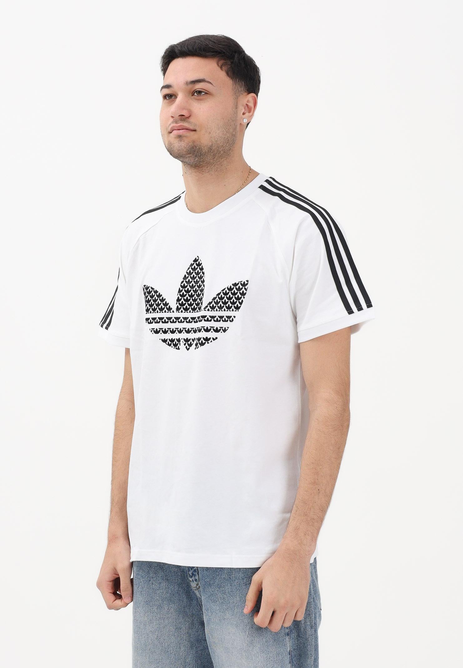ADIDAS ORIGINALS T-shirt a manica corta MONOGRAM INFILL 3S bianca da uomo KD1360 . ADIDAS ORIGINALS
