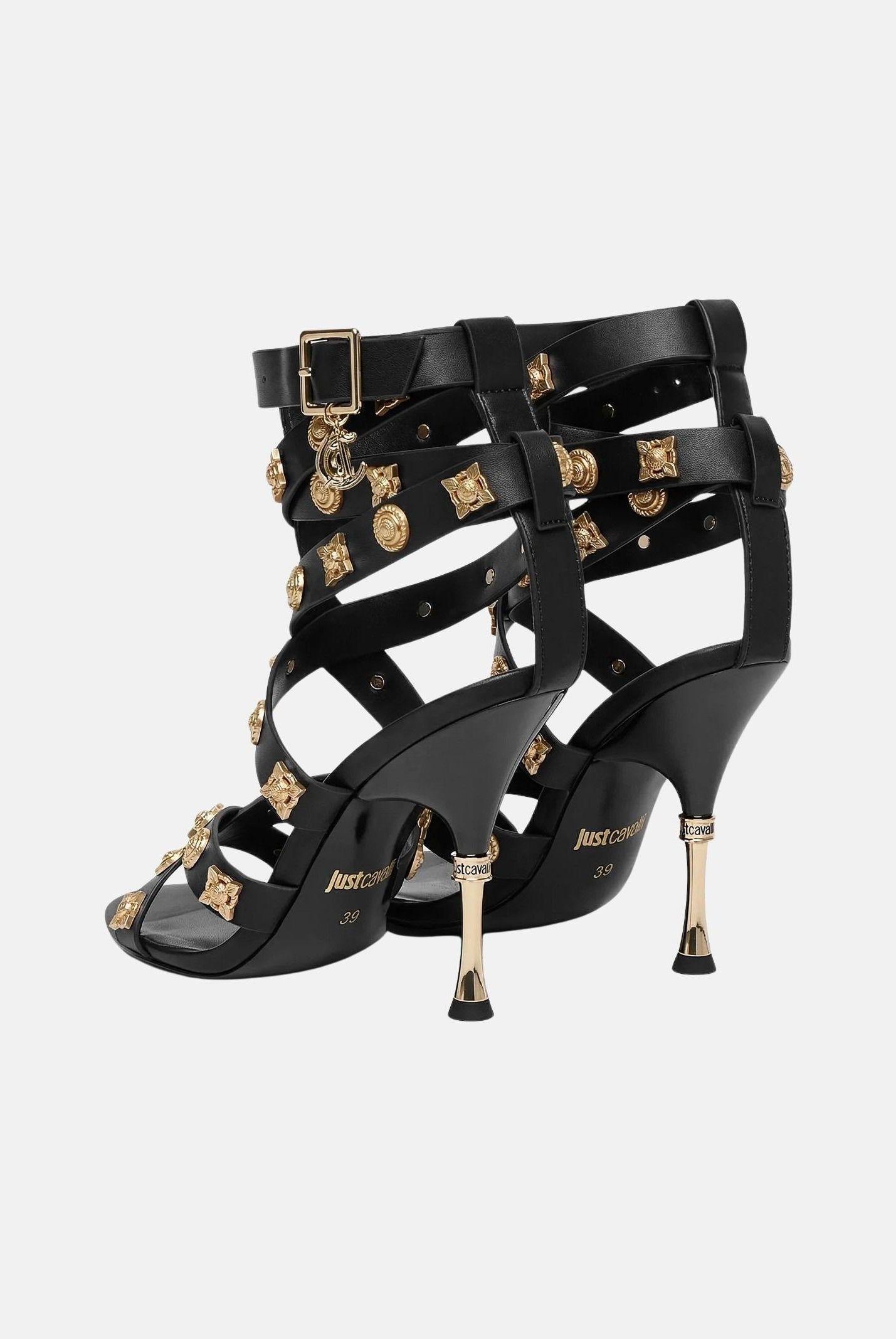 JUST CAVALLI Sandali con tacco neri da donna 80RA3S40ZSE55 899 JUST CAVALLI