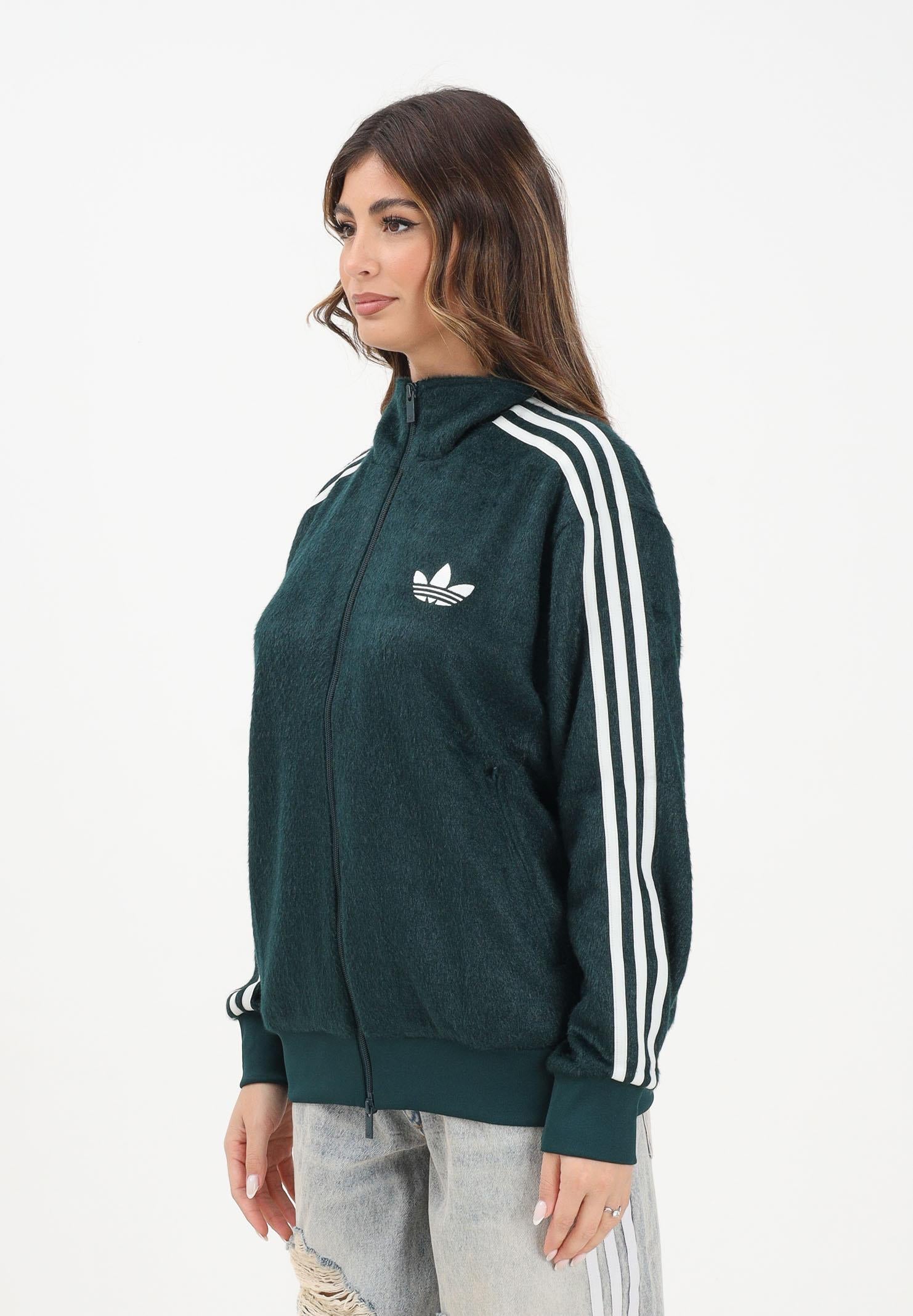 ADIDAS ORIGINALS Felpa con zip MOHAIR FIREBIRD LOOSE verde da donna KS7777 ADIDAS ORIGINALS