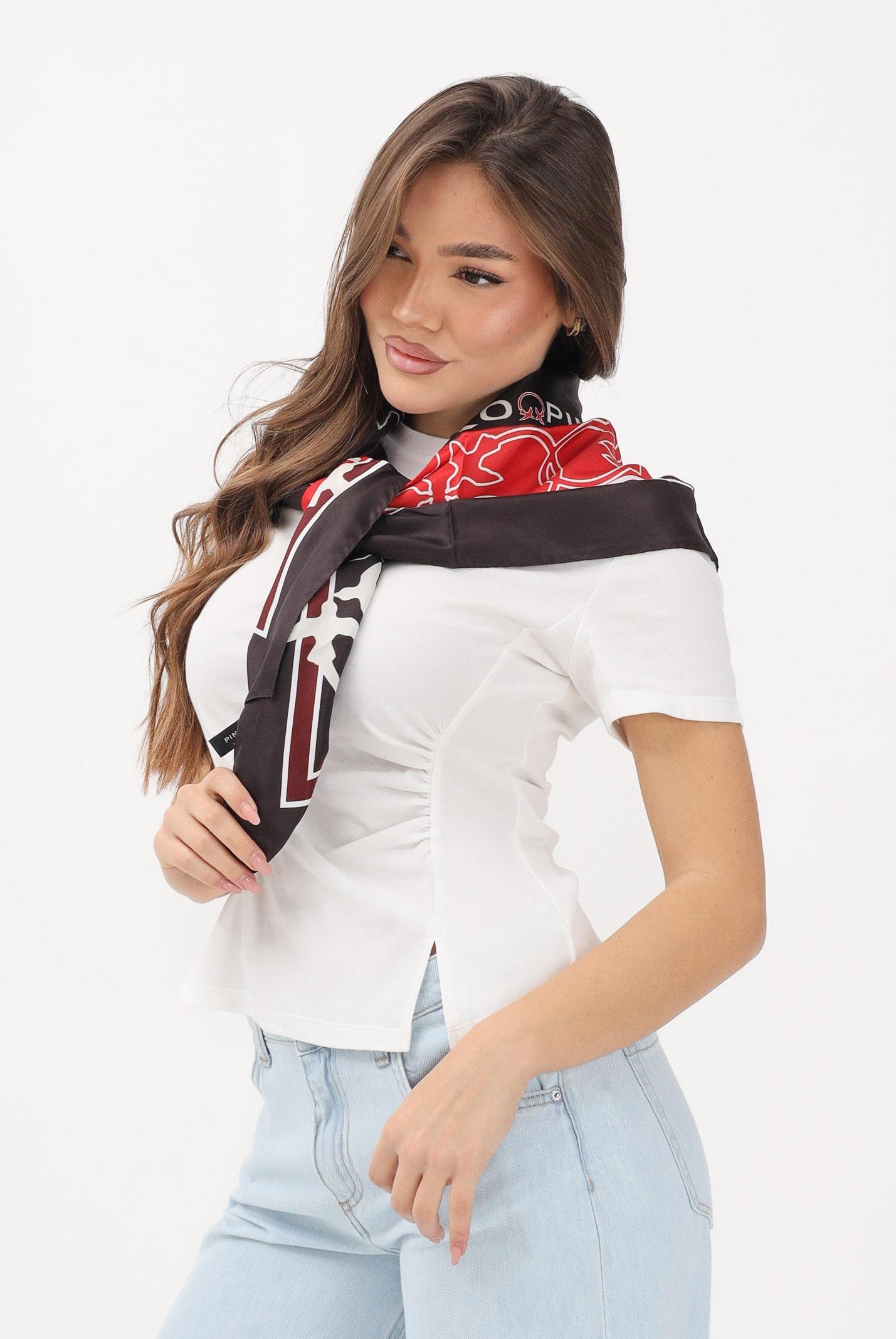 JDY T-shirt a manica corta bianca da donna con drappeggio 15365933 CLDA JDY