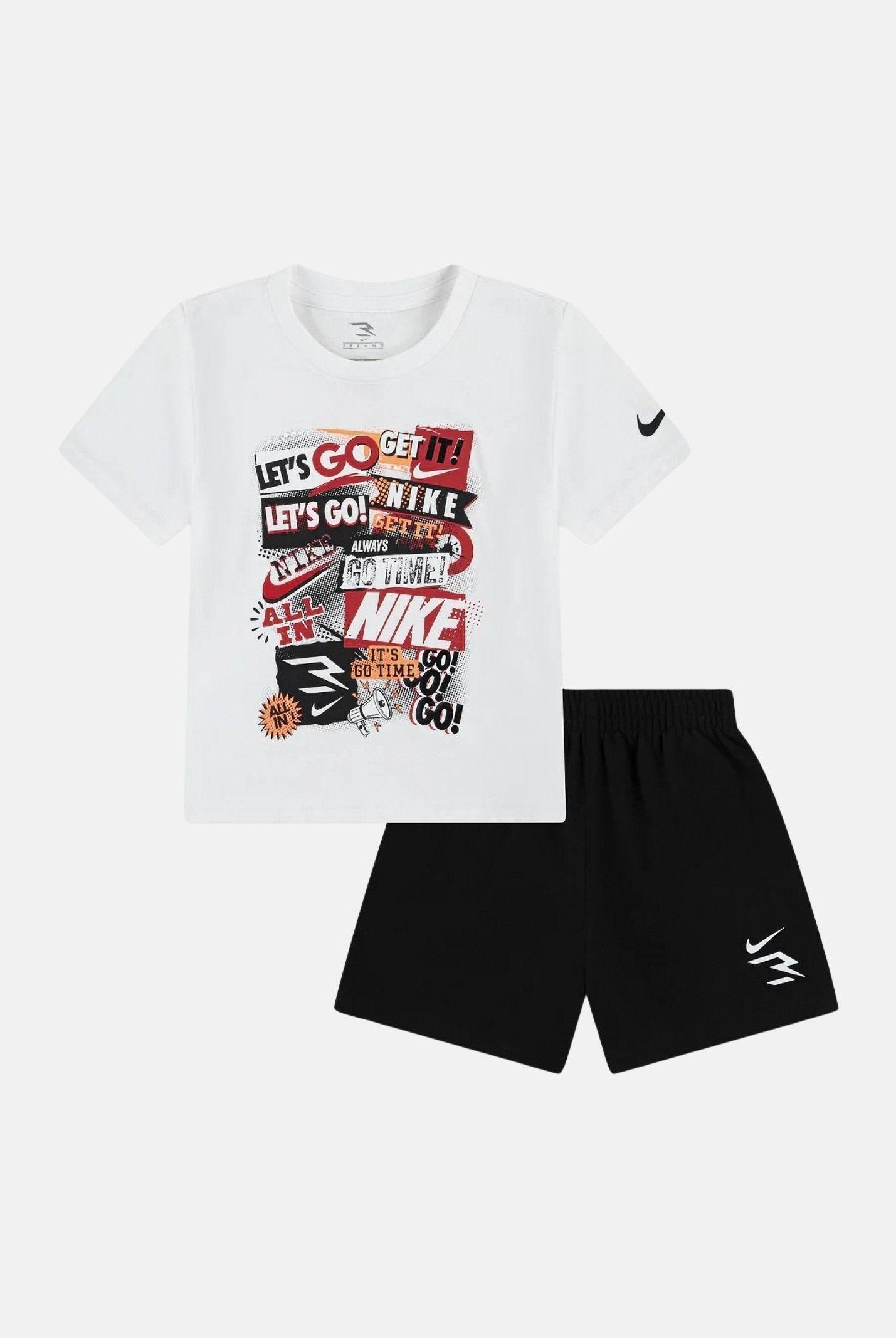 NIKE Completino bianco e nero per bambino e bambina con stampa 9Q1426 001 NIKE
