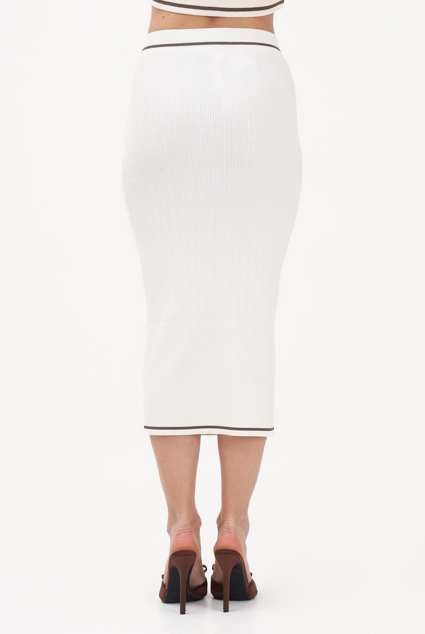 ARMANI EXCHANGE Gonna midi bianca da donna con finiture color-block<BR/> XW002245AF10352 U1003 ARMANI EXCHANGE
